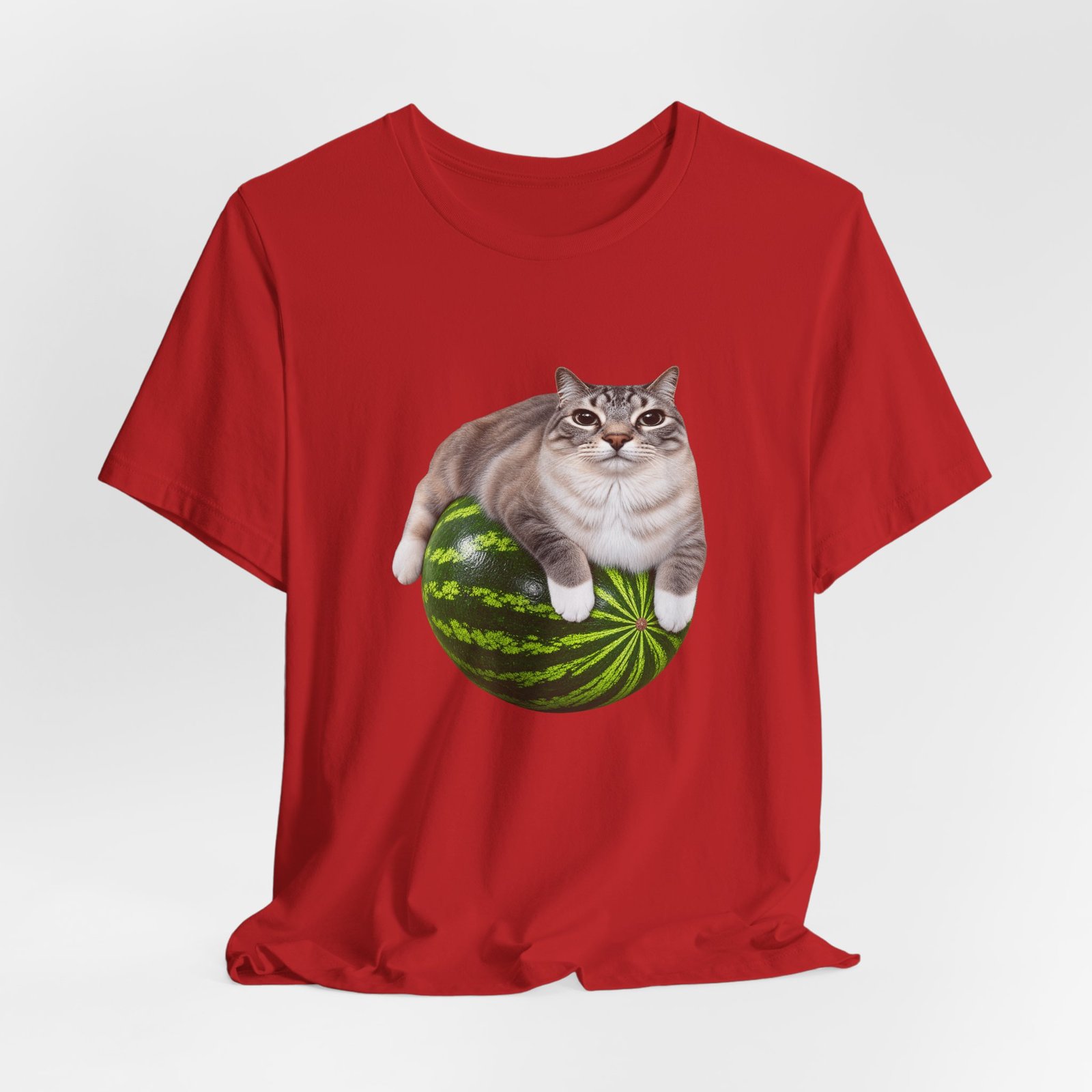 Cat On Watermelon Meme Graphic Tee - Image 32
