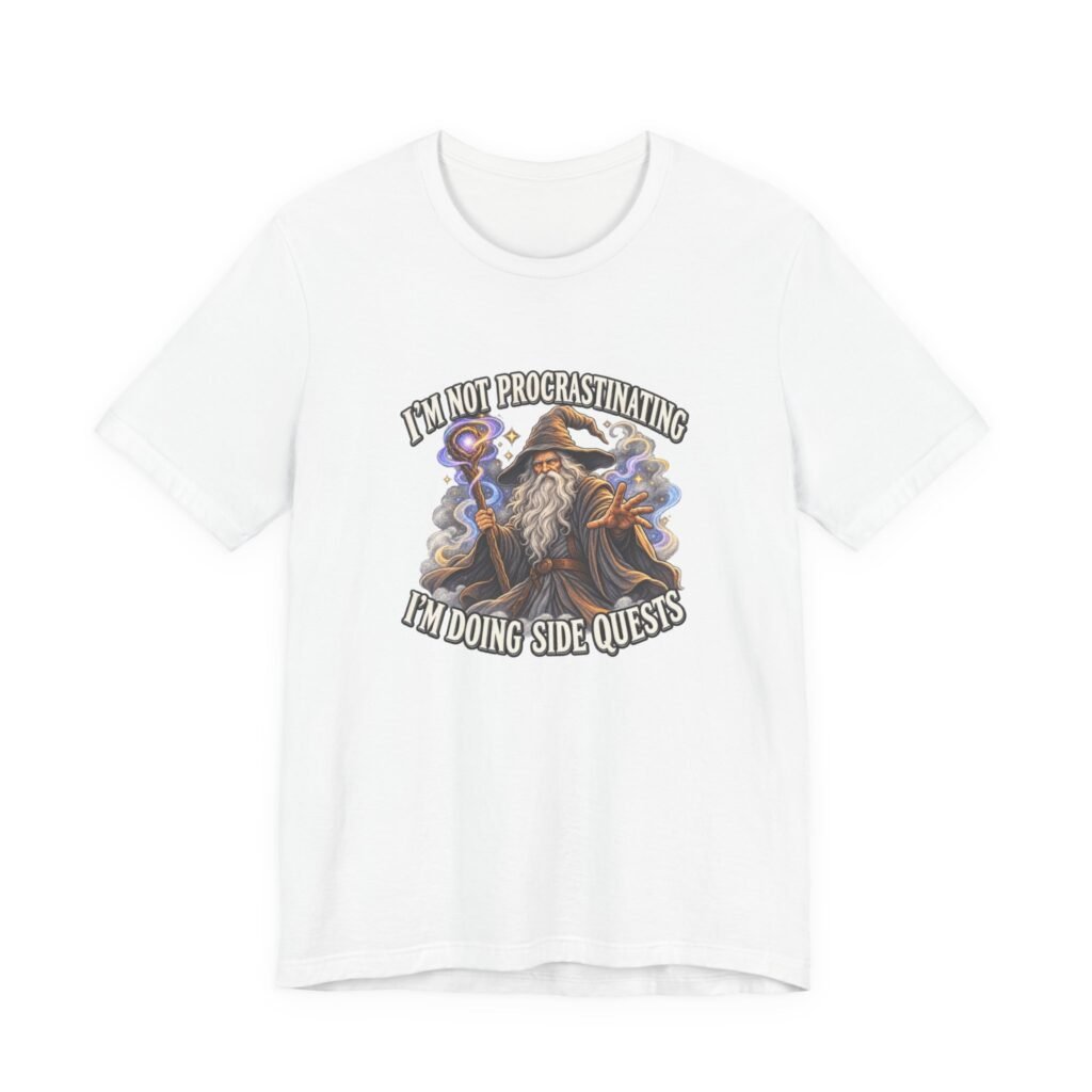 Not Procrastinating Side Quests Wizard Gamer Fantasy Graphic Tee