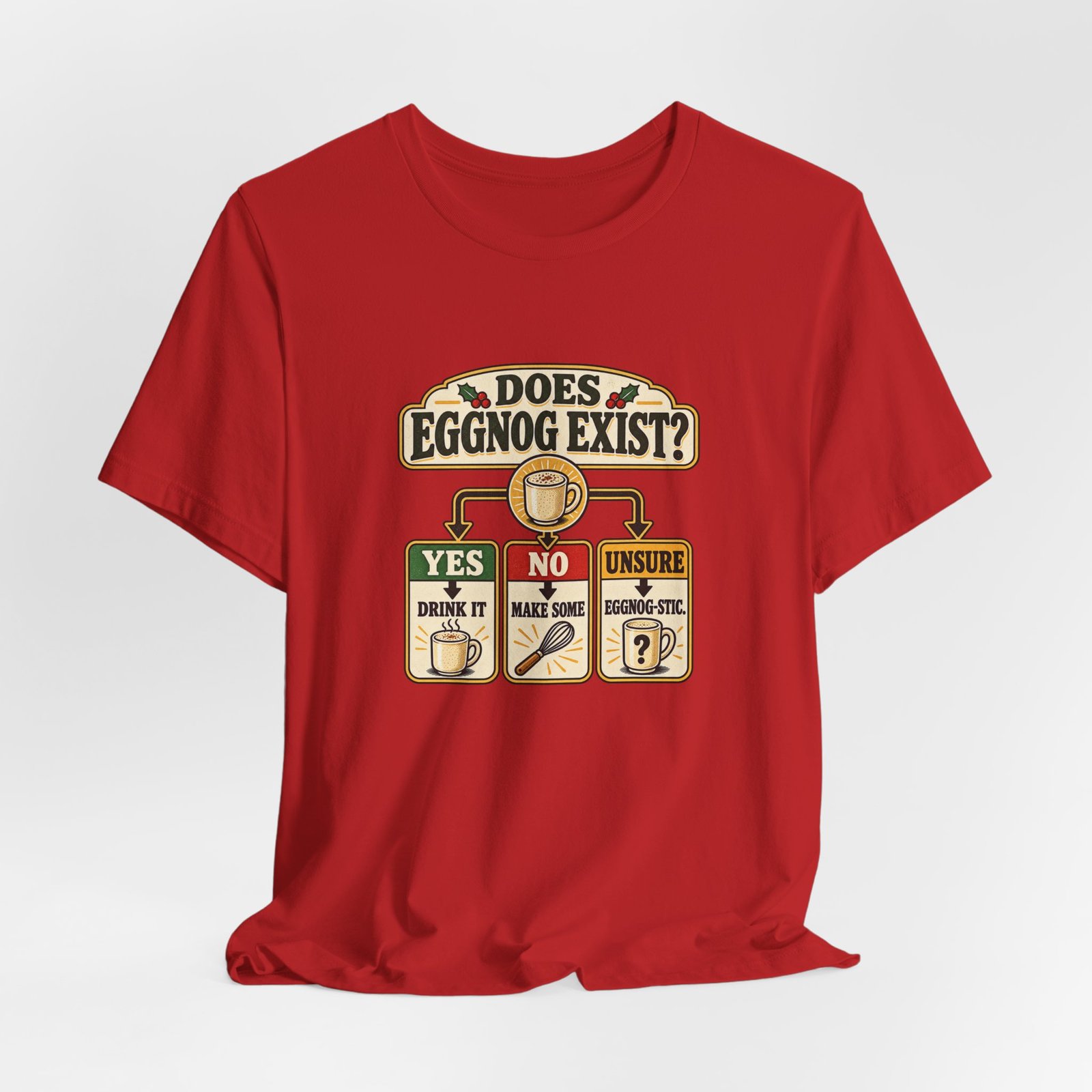 Does Eggnog Pun Exist Holiday Chart Graphic Tee - Image 48