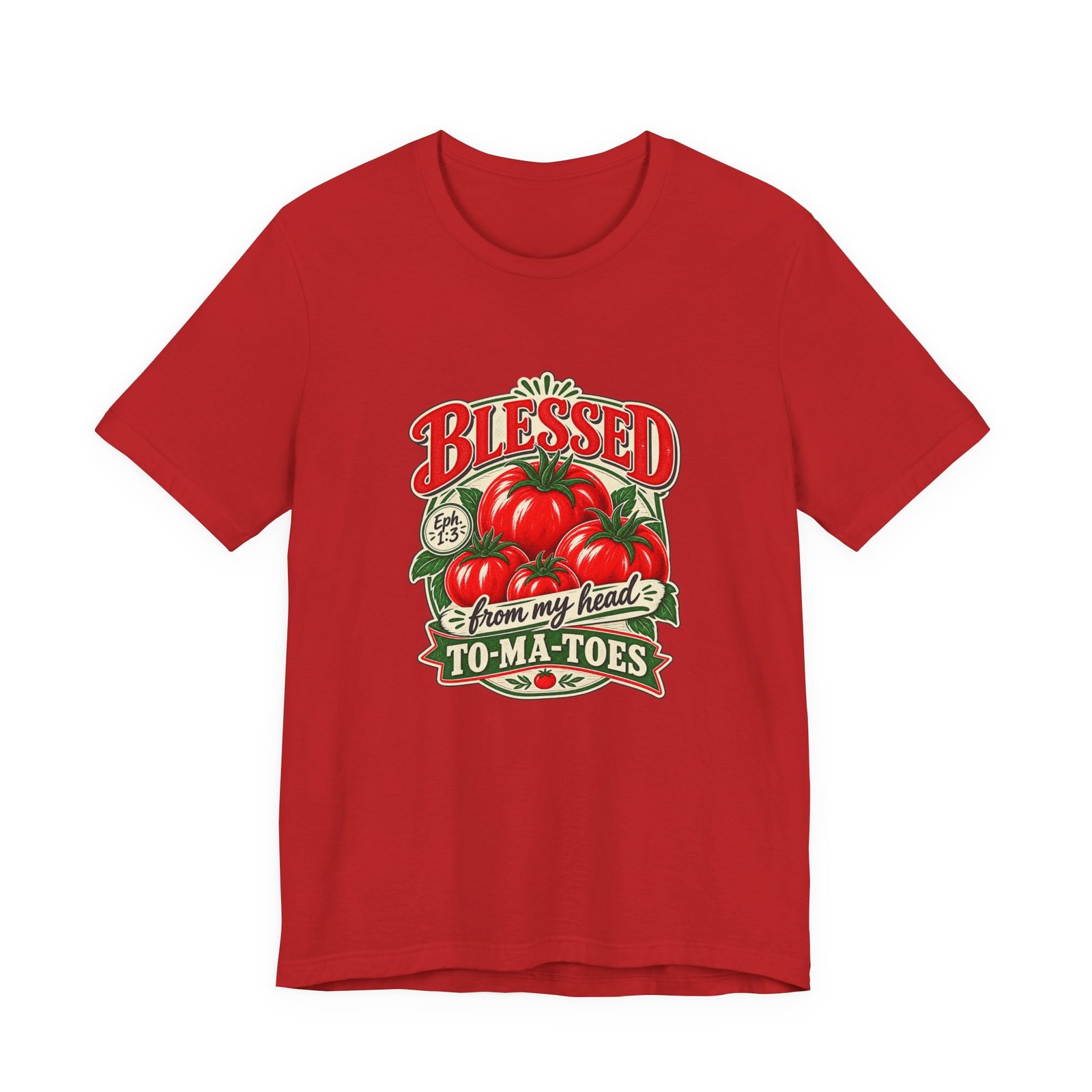 Blessed From My Head To-Ma-Toes Tomato Pun Graphic Tee - Image 45