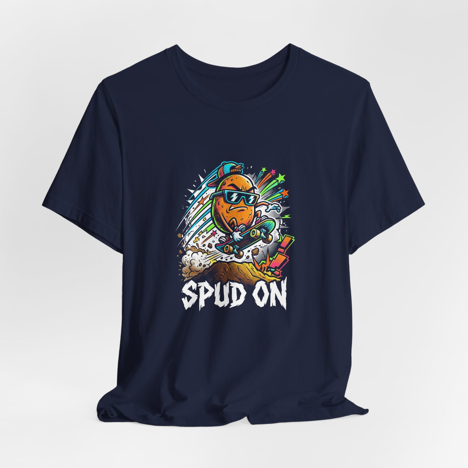 Spud On Skateboarding Potato Cartoon Graphic - Image 24