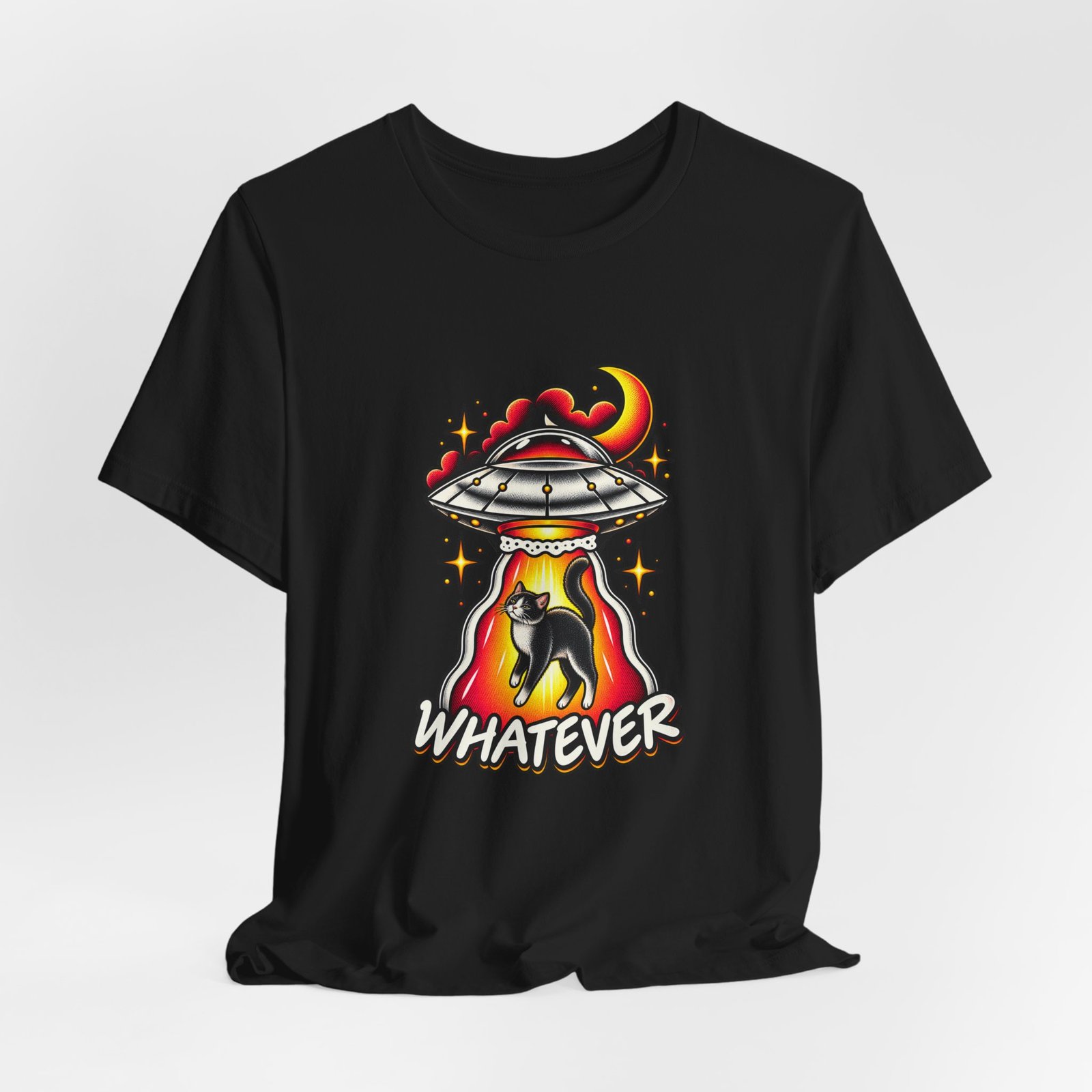 Whatever Spaceship Cat Graphic Tee - Image 16