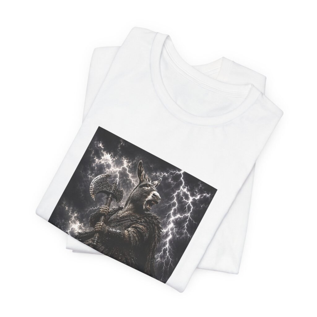 Donkey Warrior Battle Lightning Storm Graphic Tee