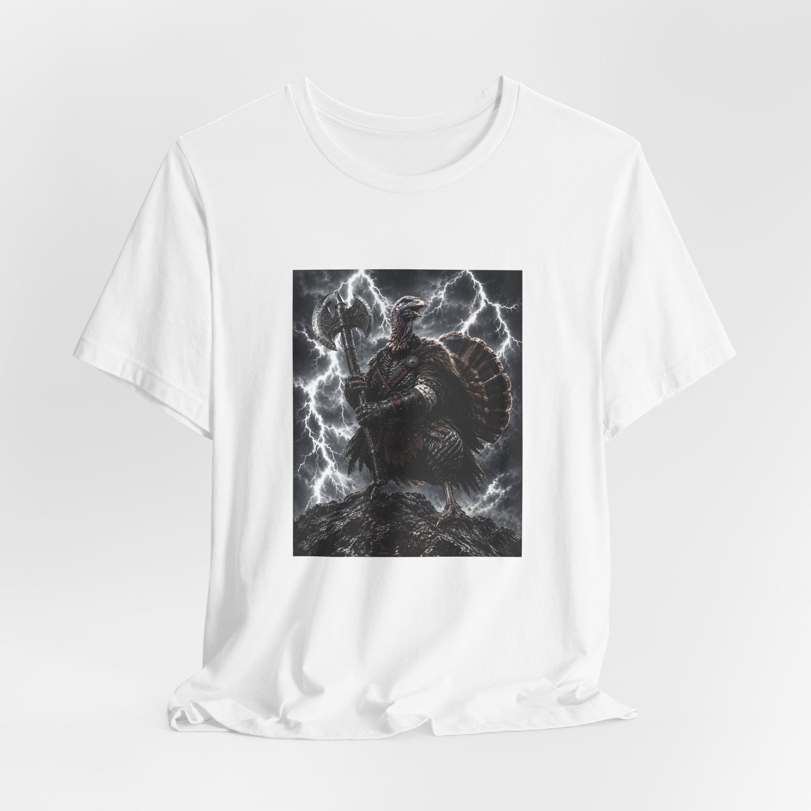 Turkey Warrior Axe Lightning Storm Graphic Tee - Image 4