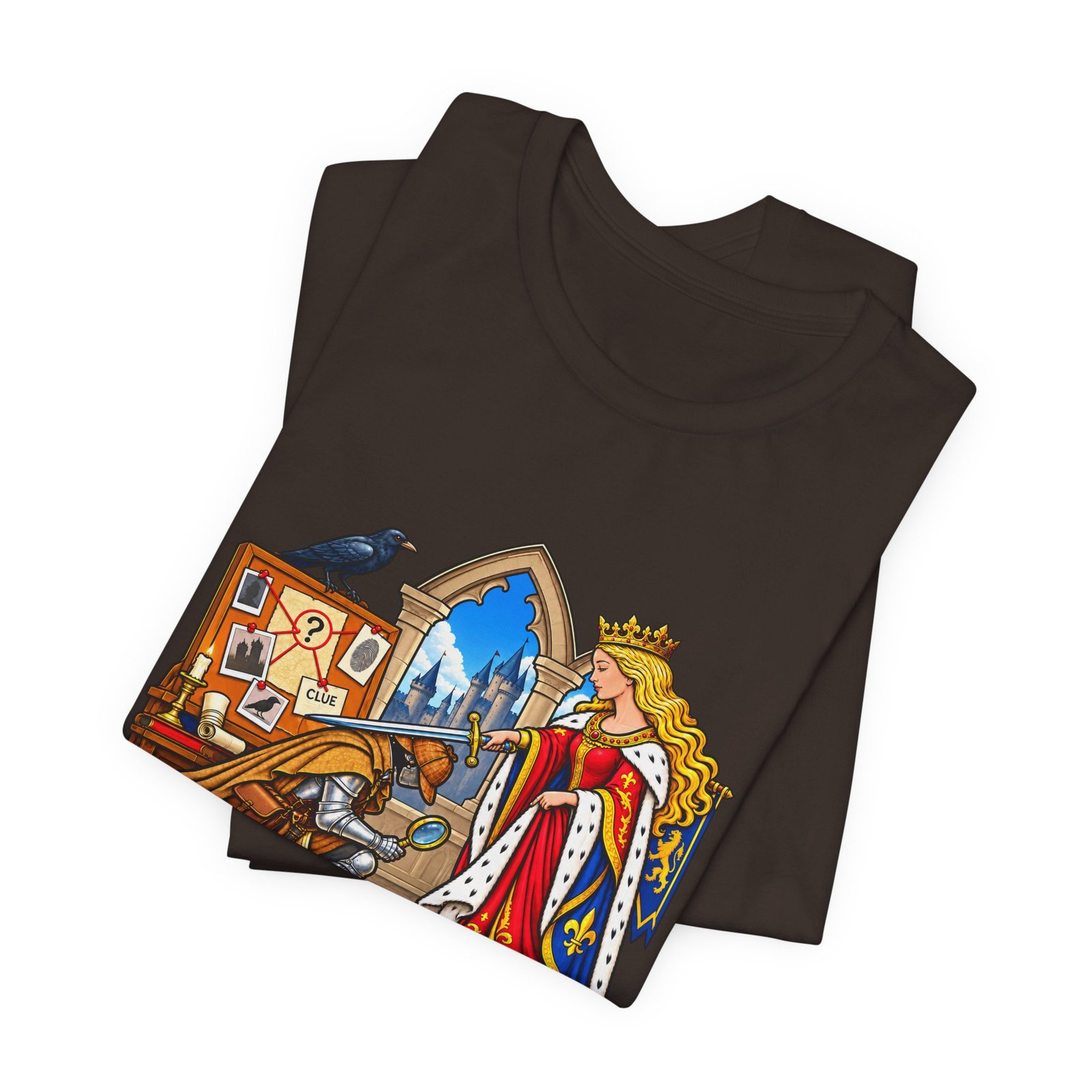 Sir Cumstantial Evidence Medieval Mystery Graphic Tee - Image 11
