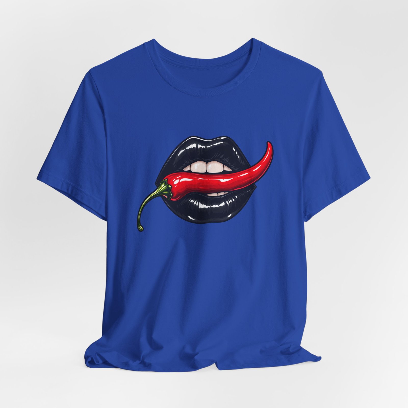 Chili Lips Bite Spicy Food Humor Graphic Tee - Image 32