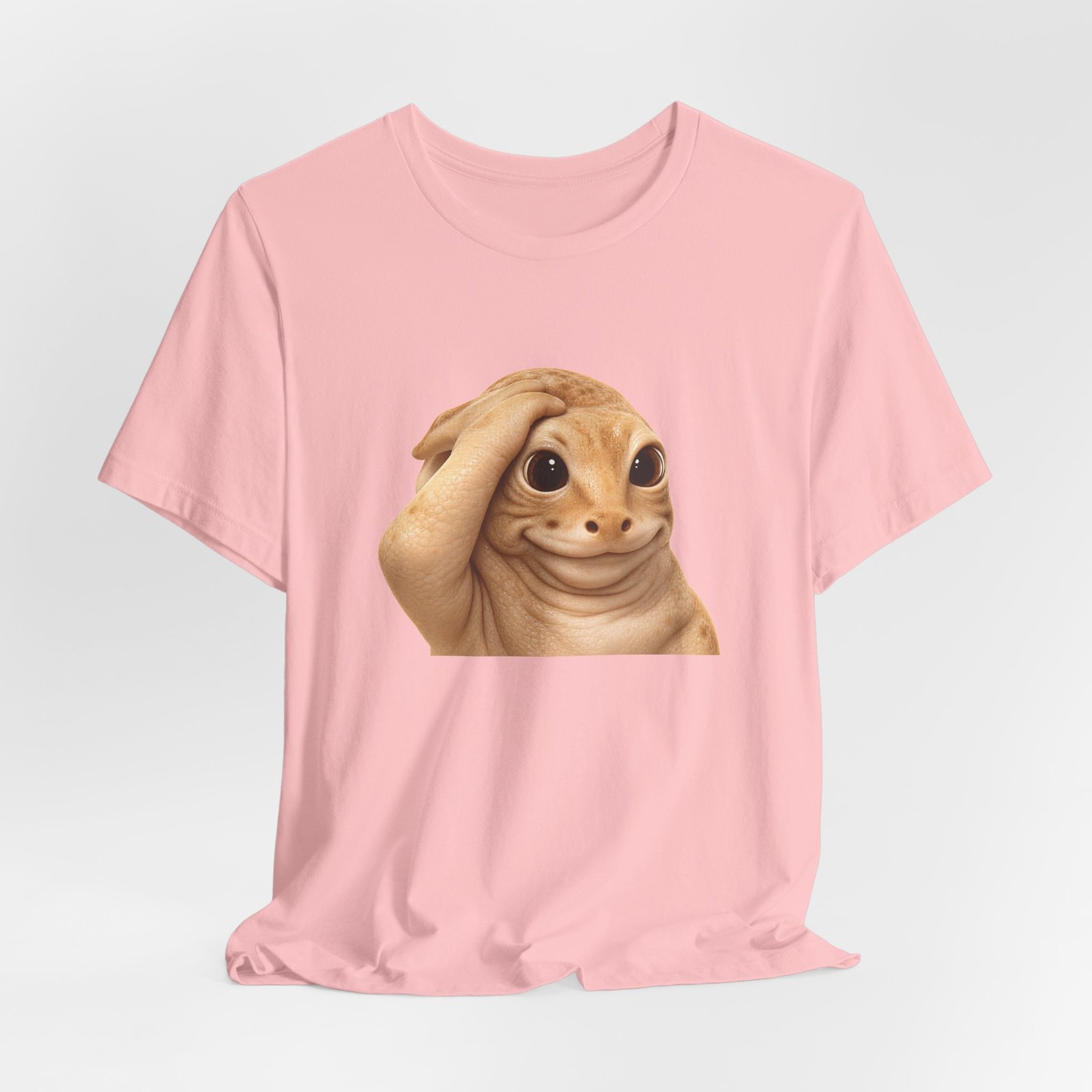 Funny Bashful Cat Reaction Meme Graphic Tee - Image 44