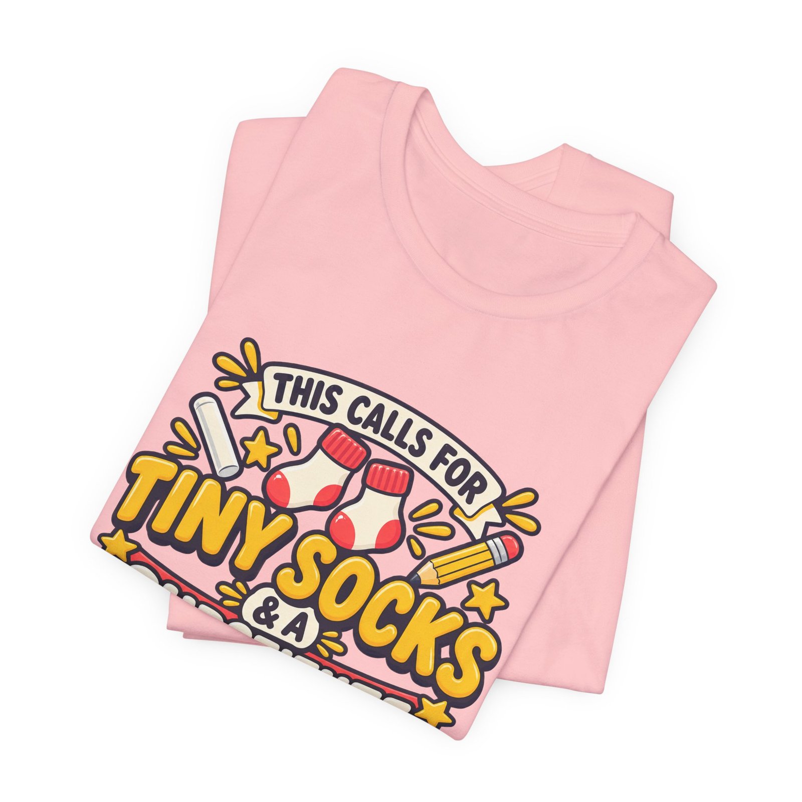 Teacher Baby Announcement Tiny Socks And Substitute Classroom Tee - Image 43