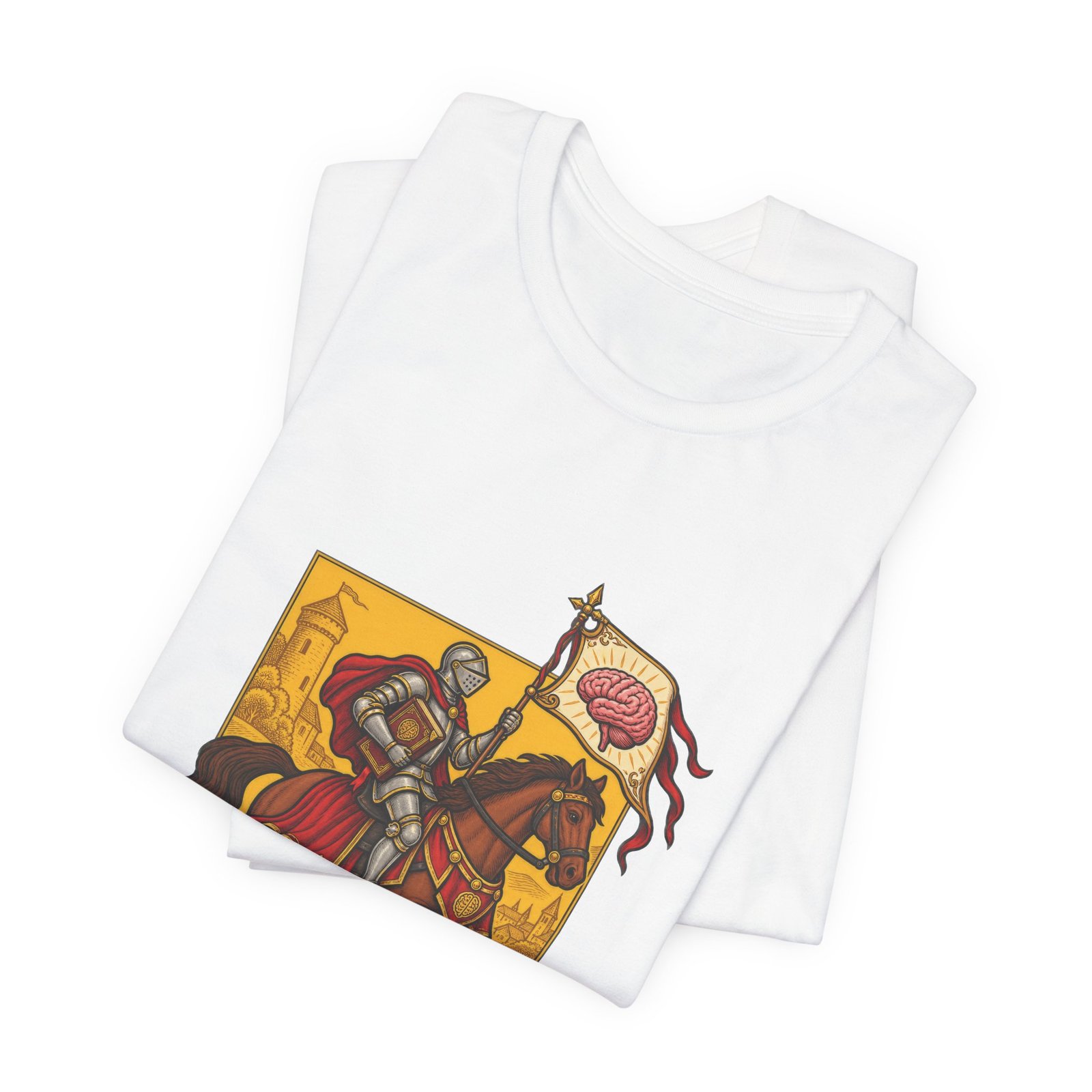 Sir Rebral Cerebral Knight Brain Banner Tee - Image 3
