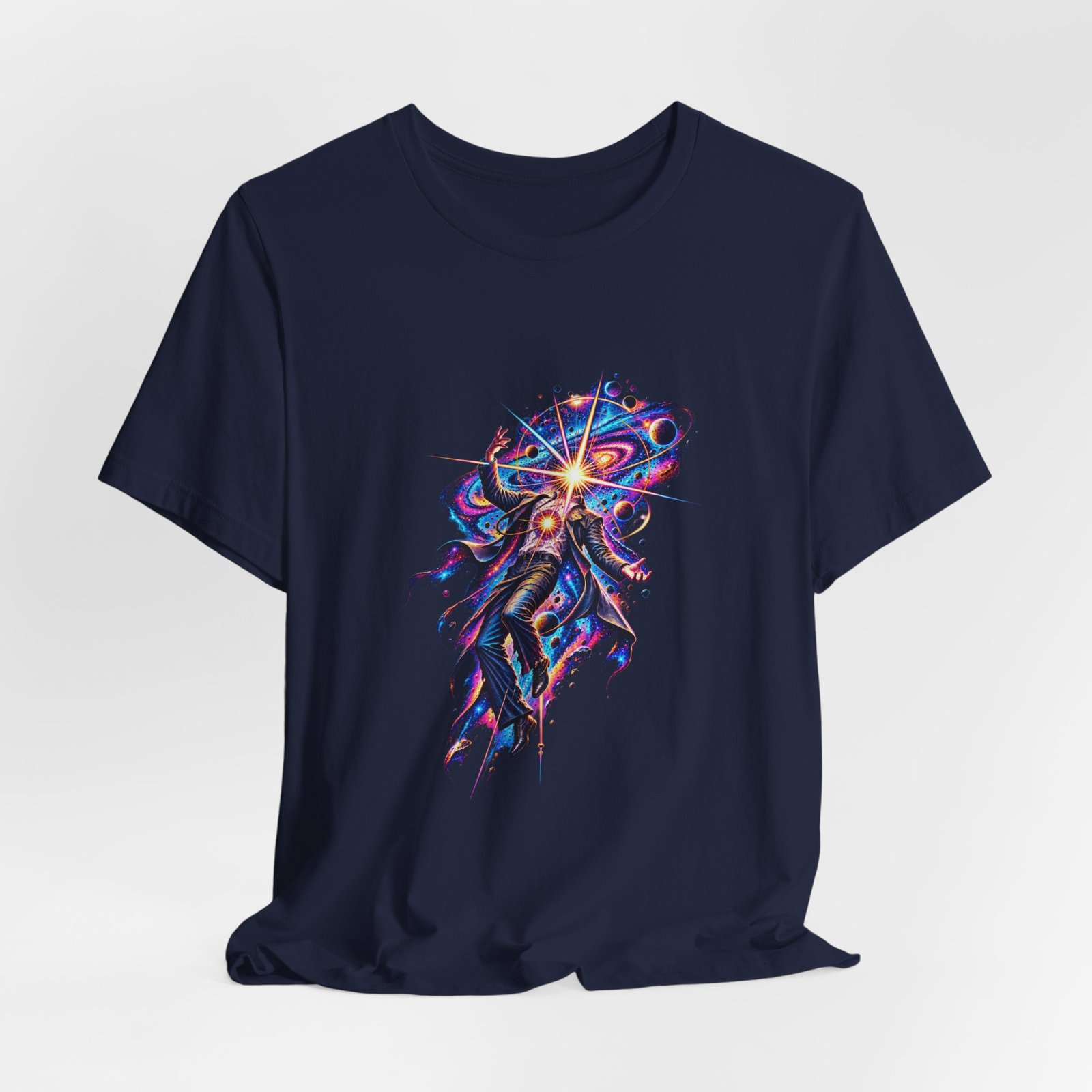 Cosmic Awakening Starburst Human Figure Graphic Tee - Image 24