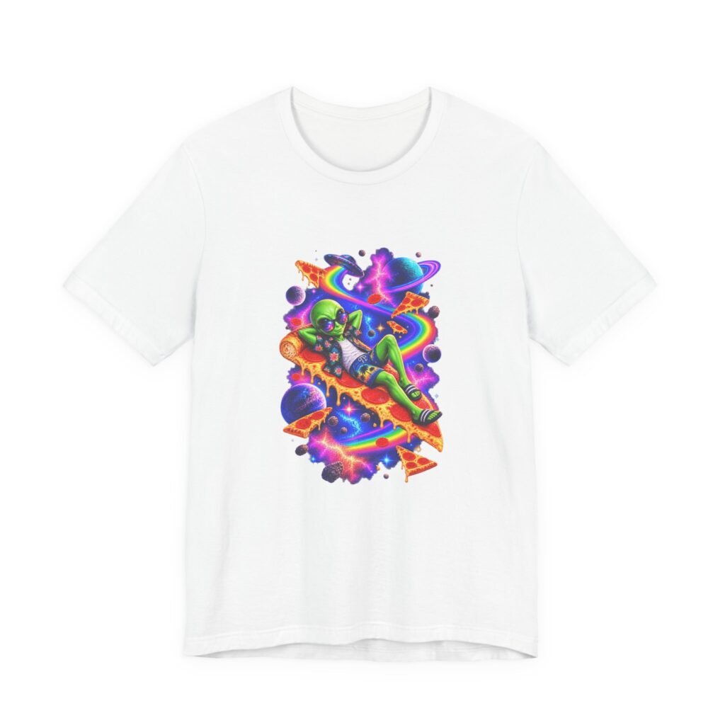 Alien Space Pizza Vacation Graphic Tee