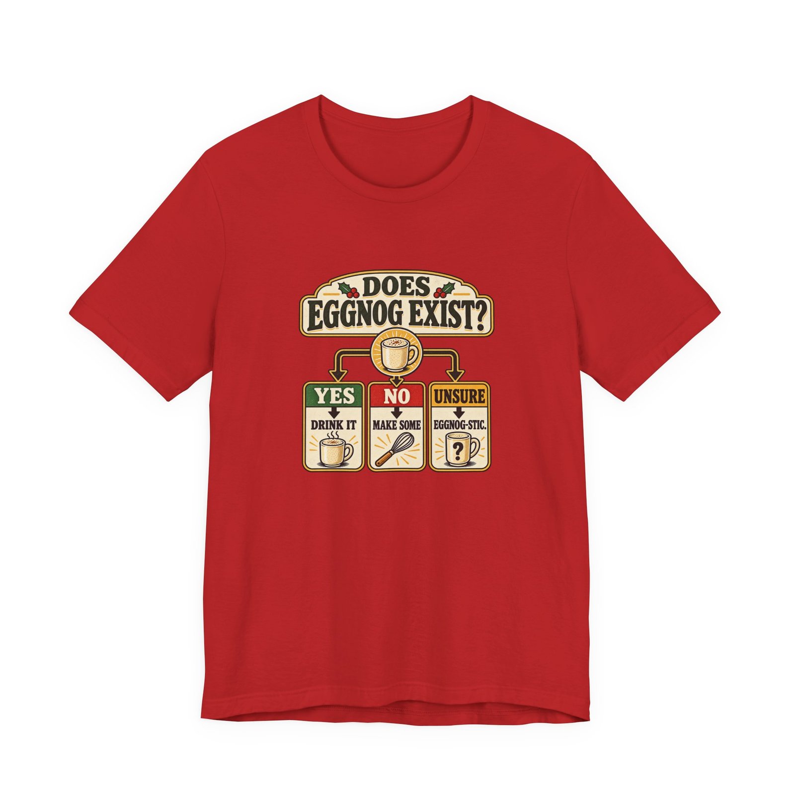 Does Eggnog Pun Exist Holiday Chart Graphic Tee - Image 45