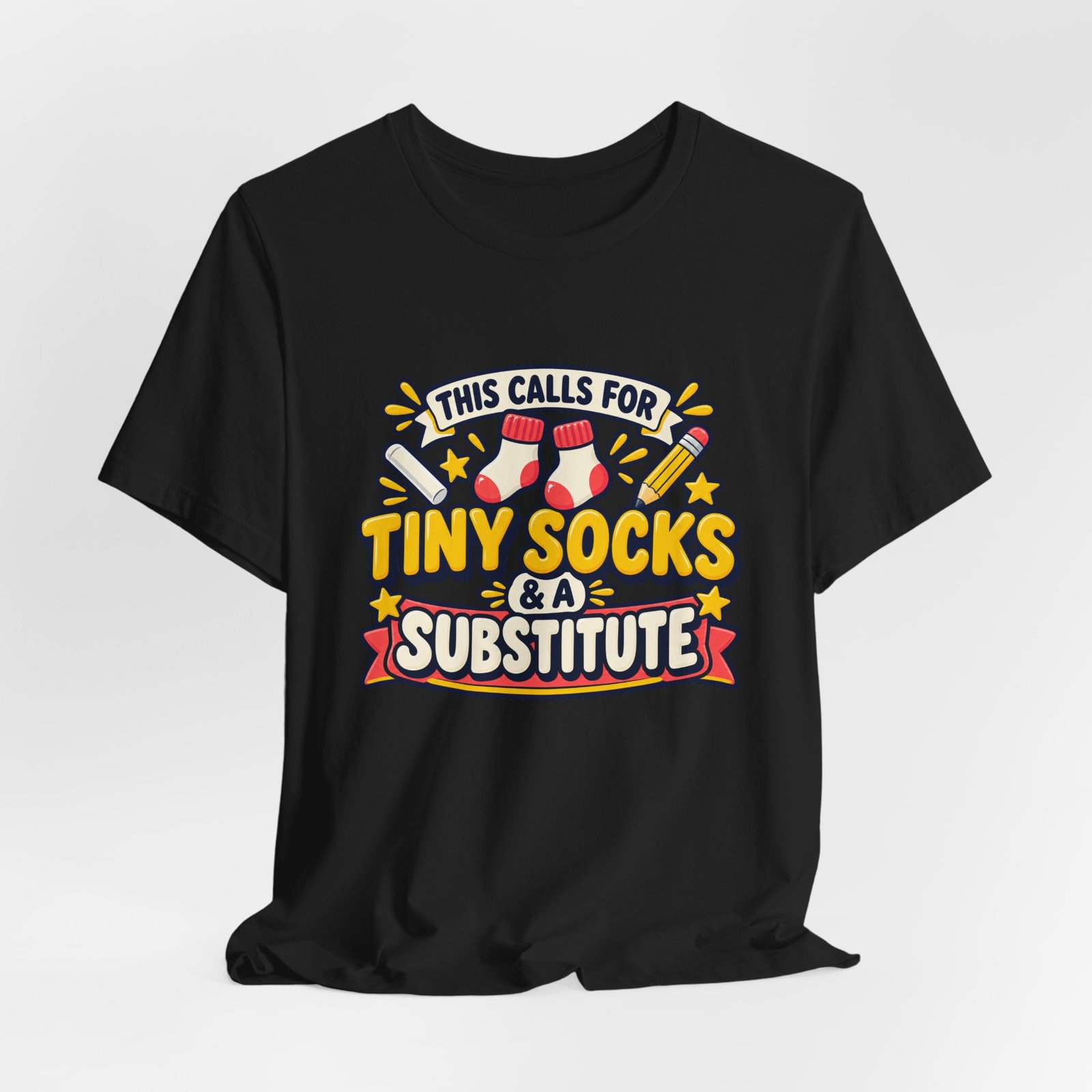 Teacher Baby Announcement Tiny Socks And Substitute Classroom Tee - Image 16