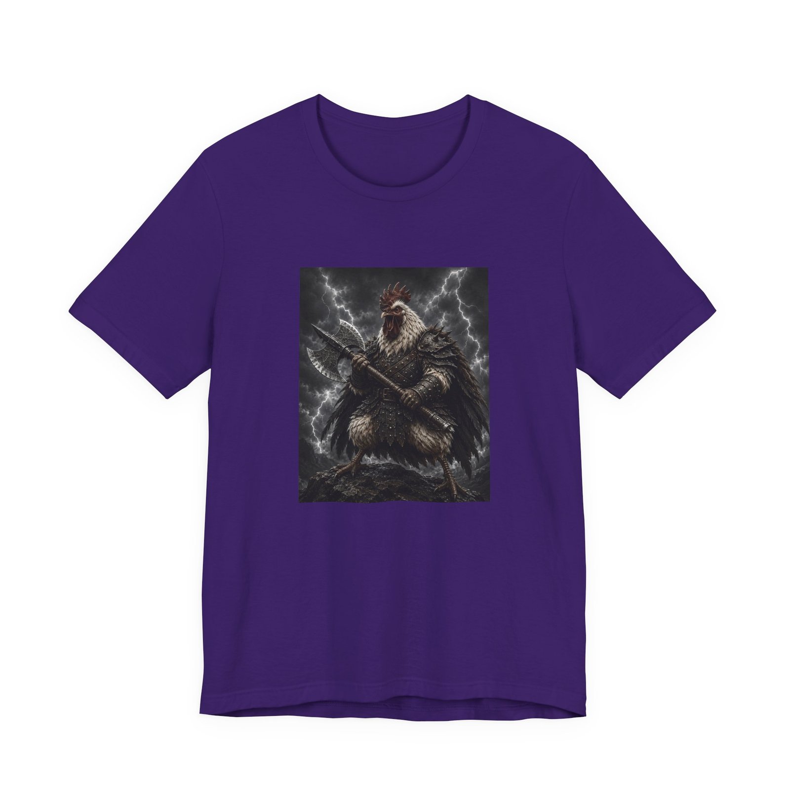 Fantasy Rooster War Lightning Axe Graphic Tee - Image 37