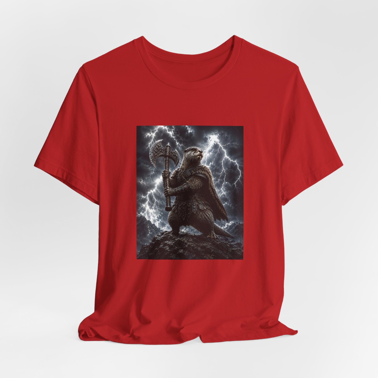 Storm Otter Warrior With Axe Graphic Tee - Image 48