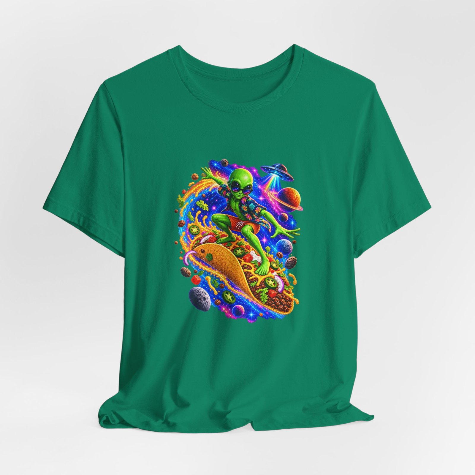 Alien Taco Space Surfer Graphic Tee - Image 28