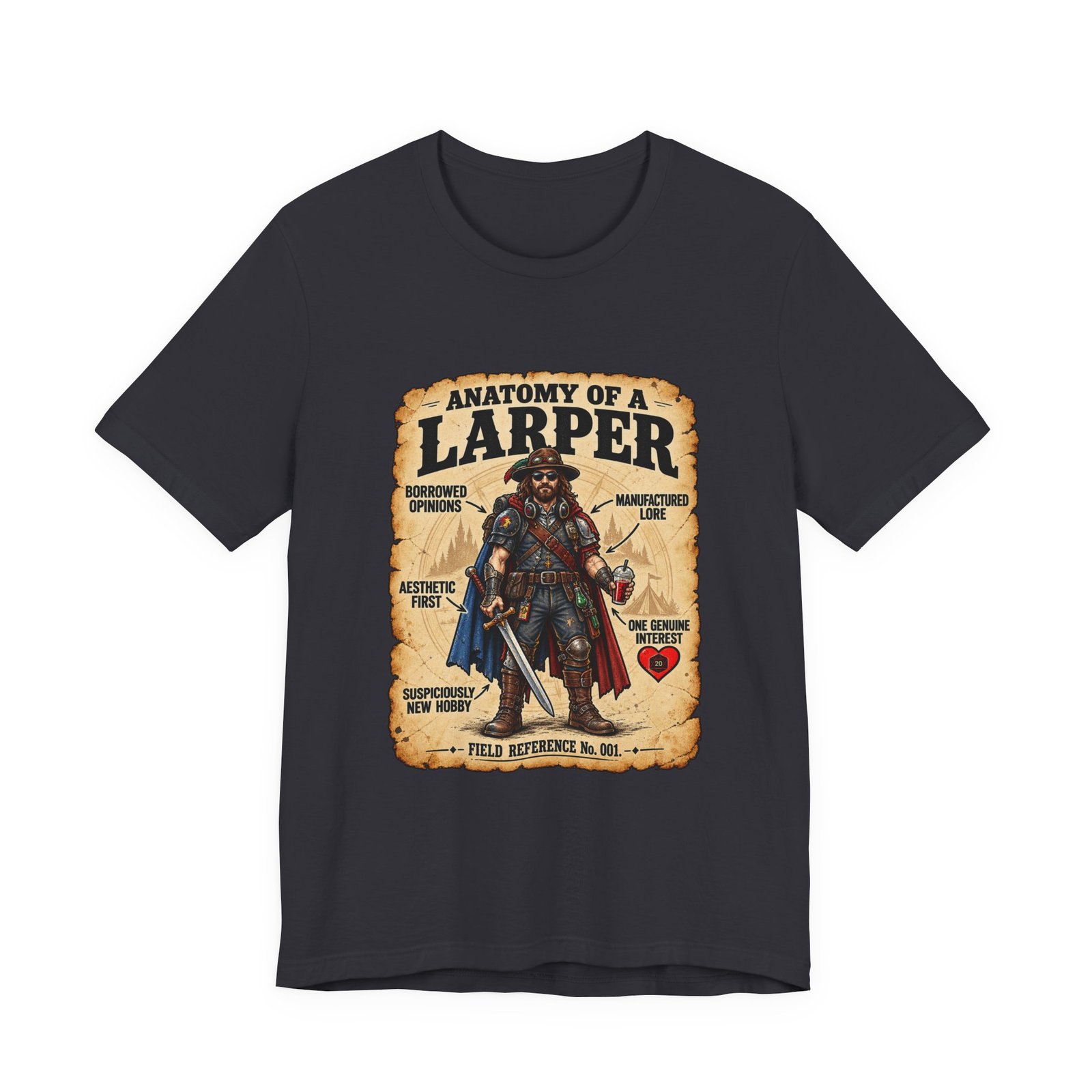 Anatomy Of A Larper Field Reference Humor Graphic Tee - Image 21