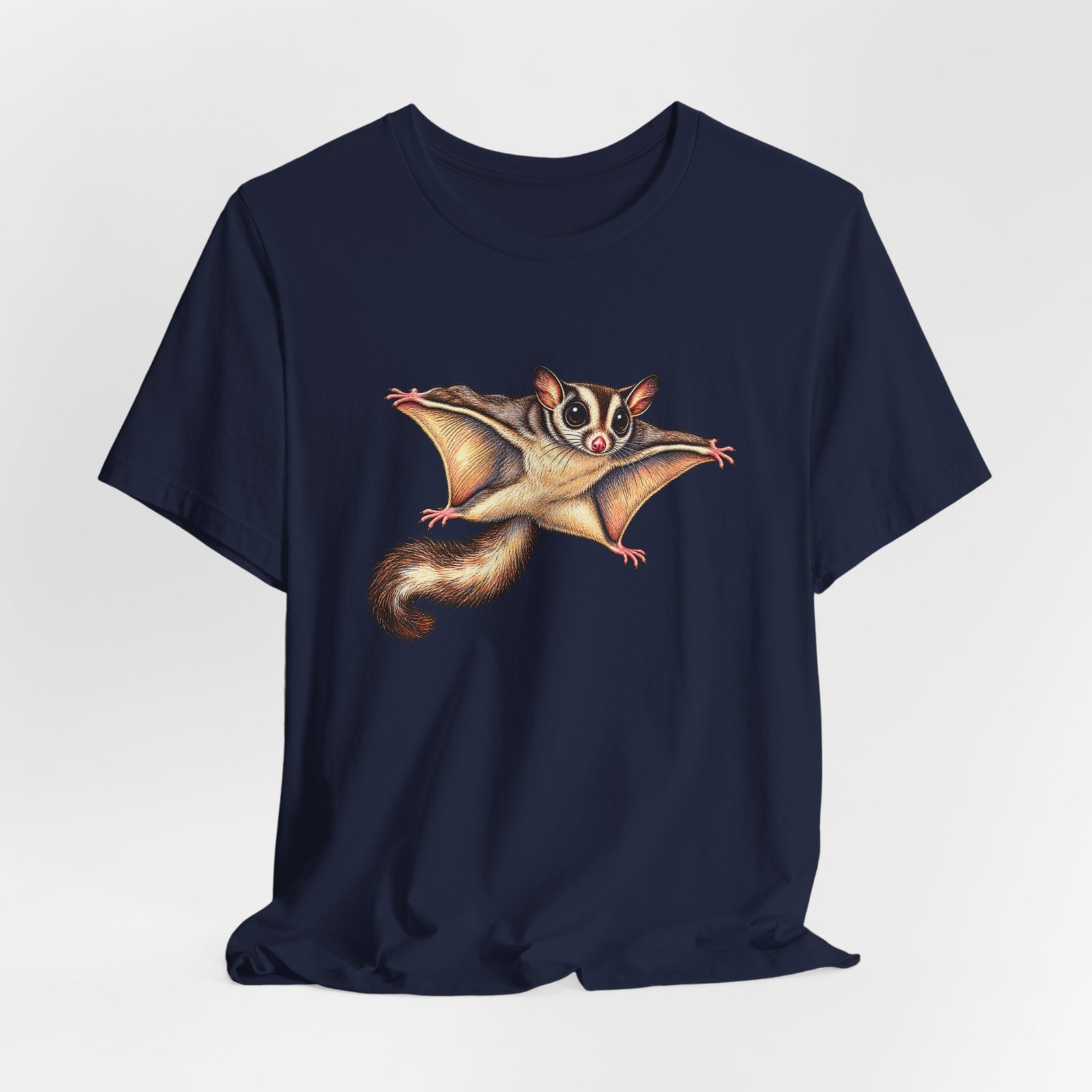 Sugar Glider Mid Glide Squirrel Wildlife Flying Illustration Graphic Tee - Image 36