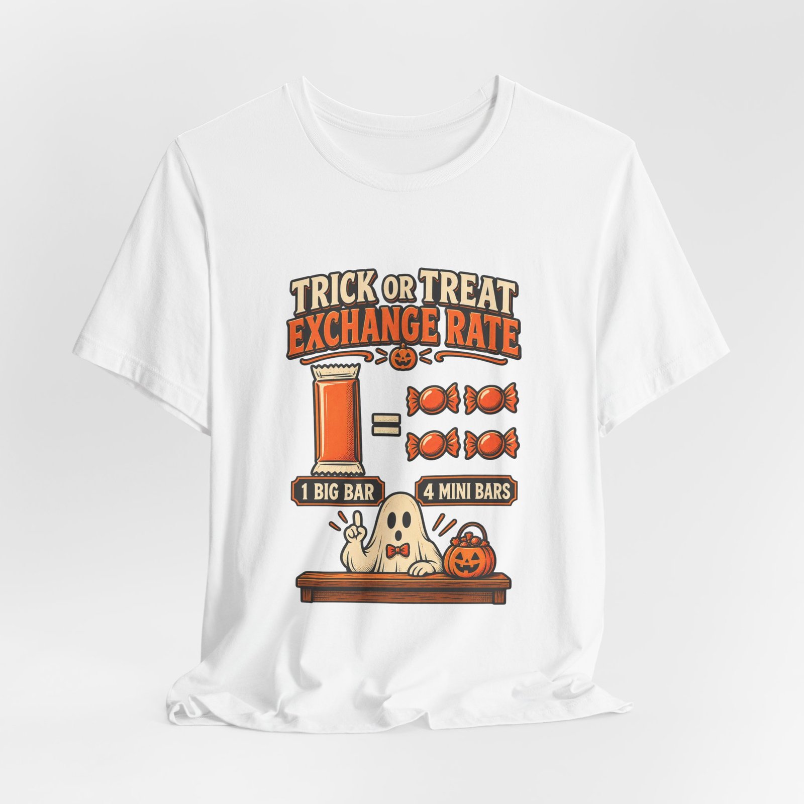 Trick Treat Candy Exchange Rate Halloween Graphic Tee - Image 4