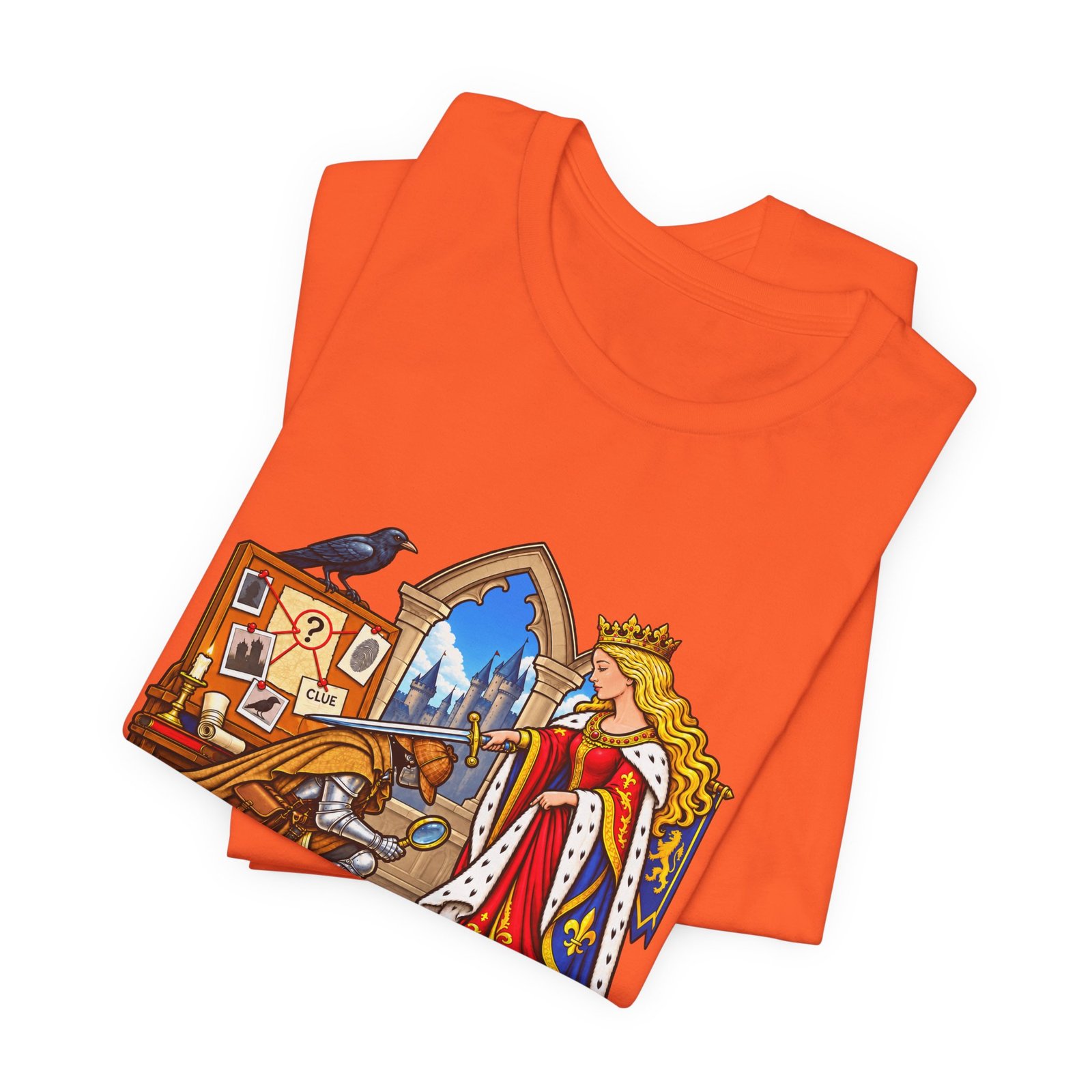 Sir Cumstantial Evidence Medieval Mystery Graphic Tee - Image 7