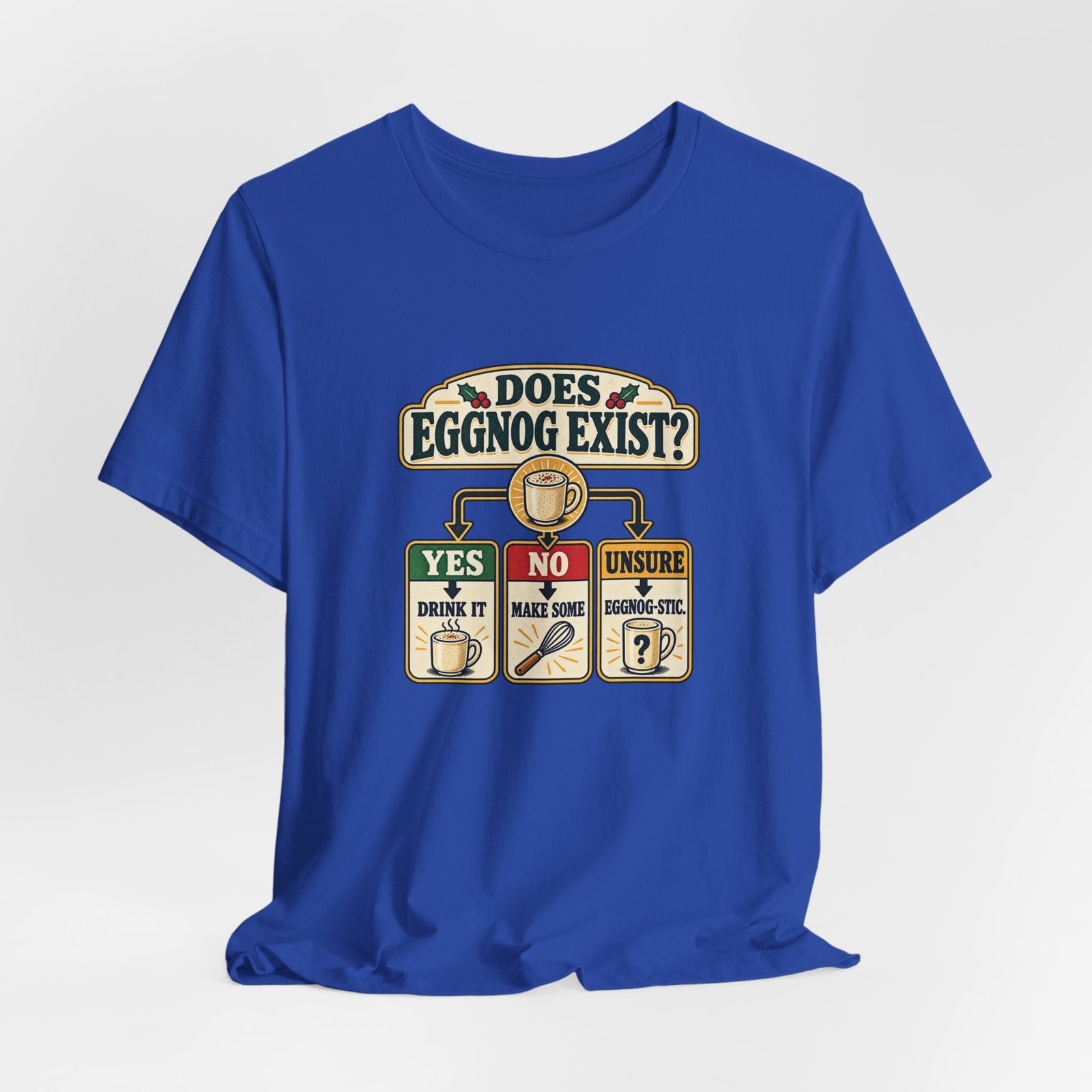Does Eggnog Pun Exist Holiday Chart Graphic Tee - Image 32
