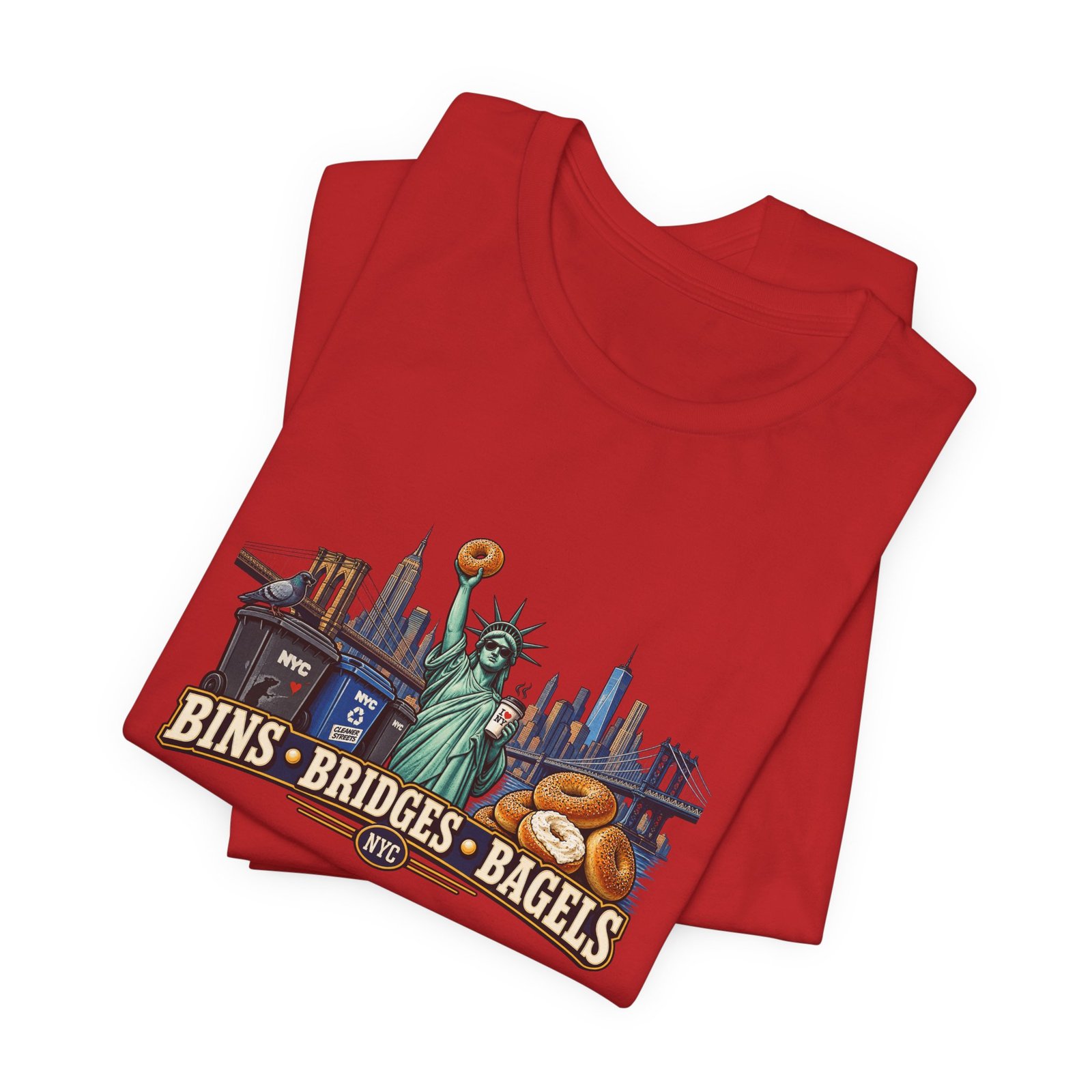 NYC Cleaner Streets Liberty Bagels Graphic Tee - Image 47