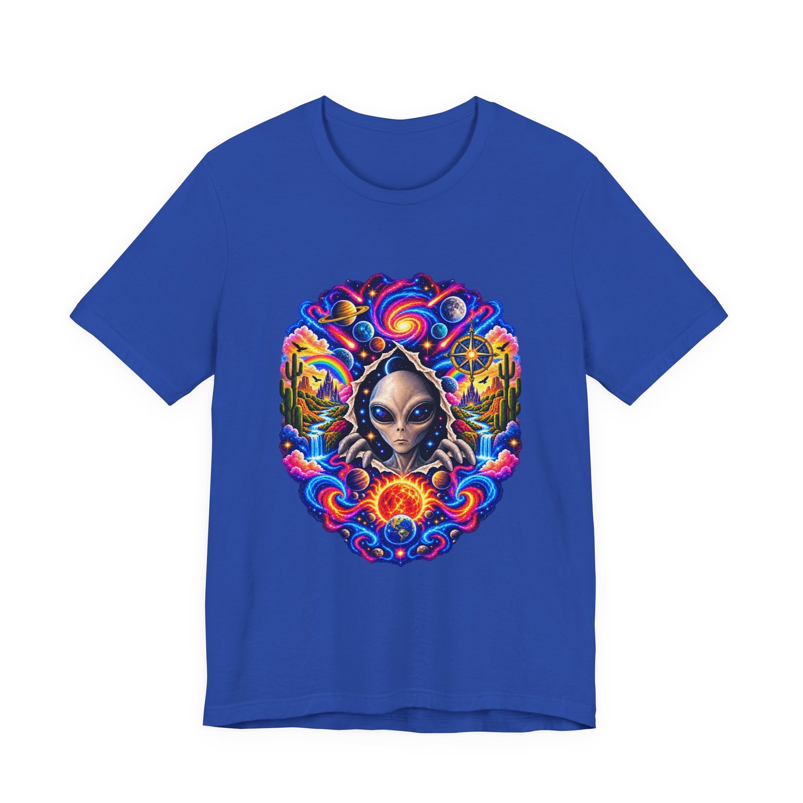 Psychedelic Alien Cosmic Portal Space Graphic Tee - Image 29