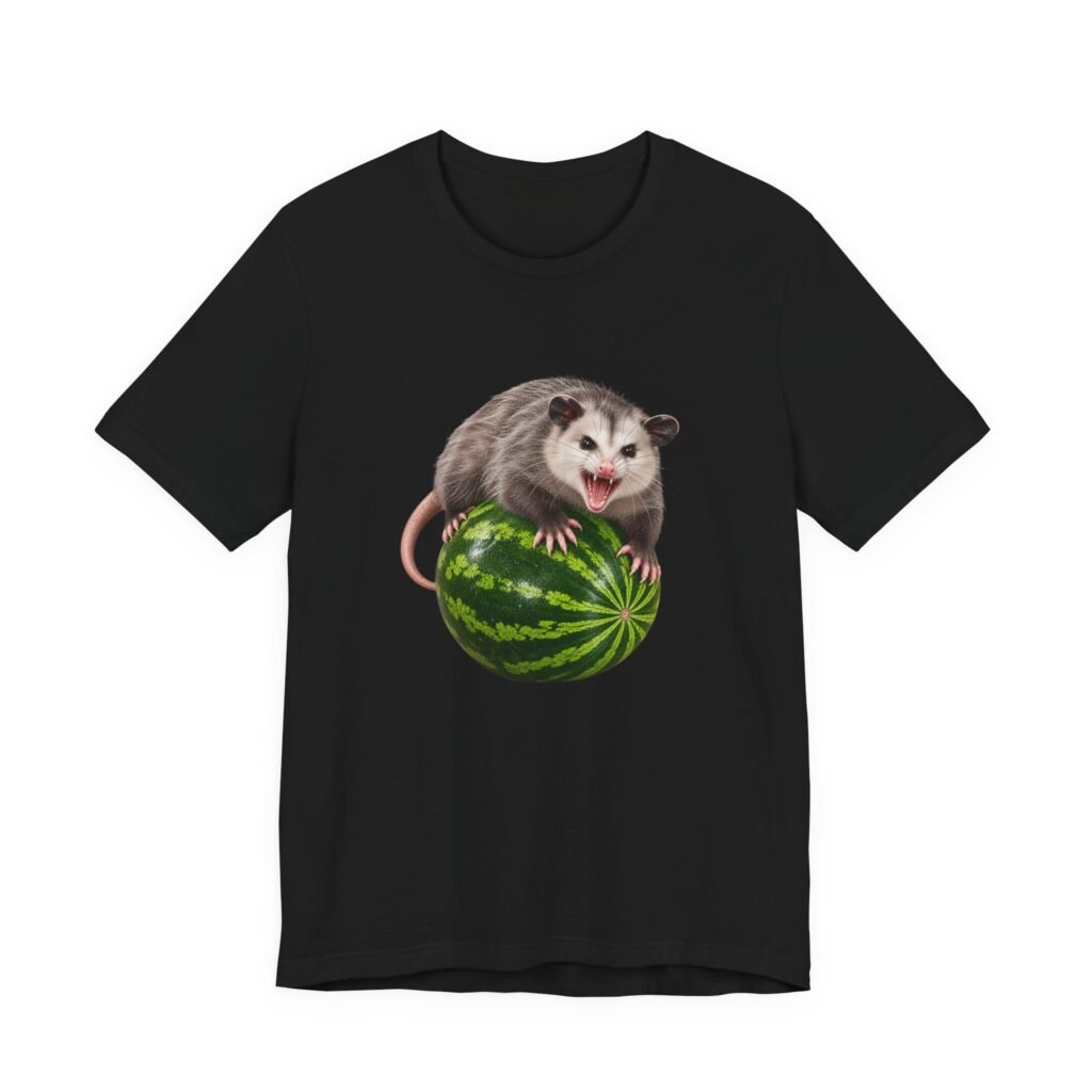 Hissing Opossum on Watermelon