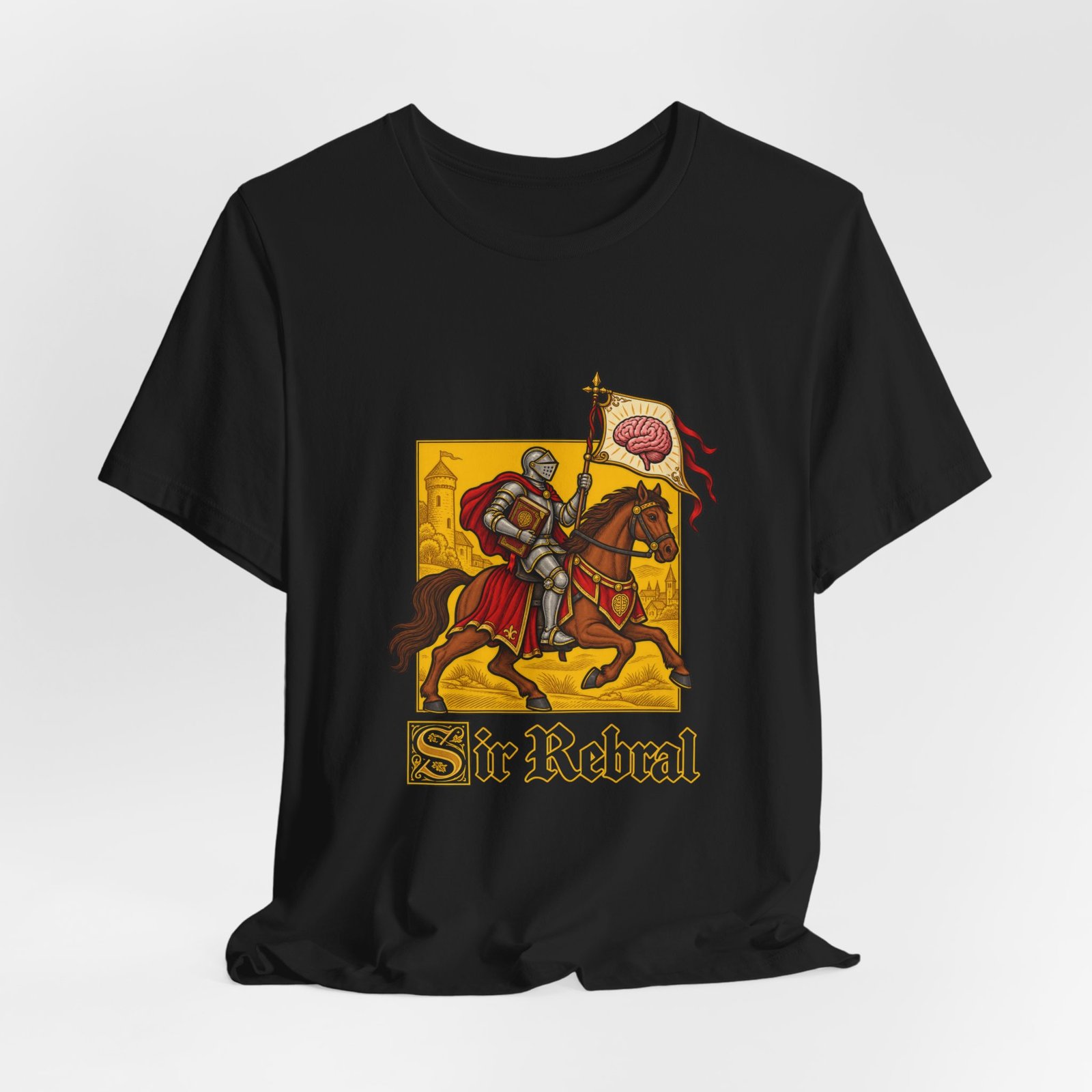 Sir Rebral Cerebral Knight Brain Banner Tee - Image 16