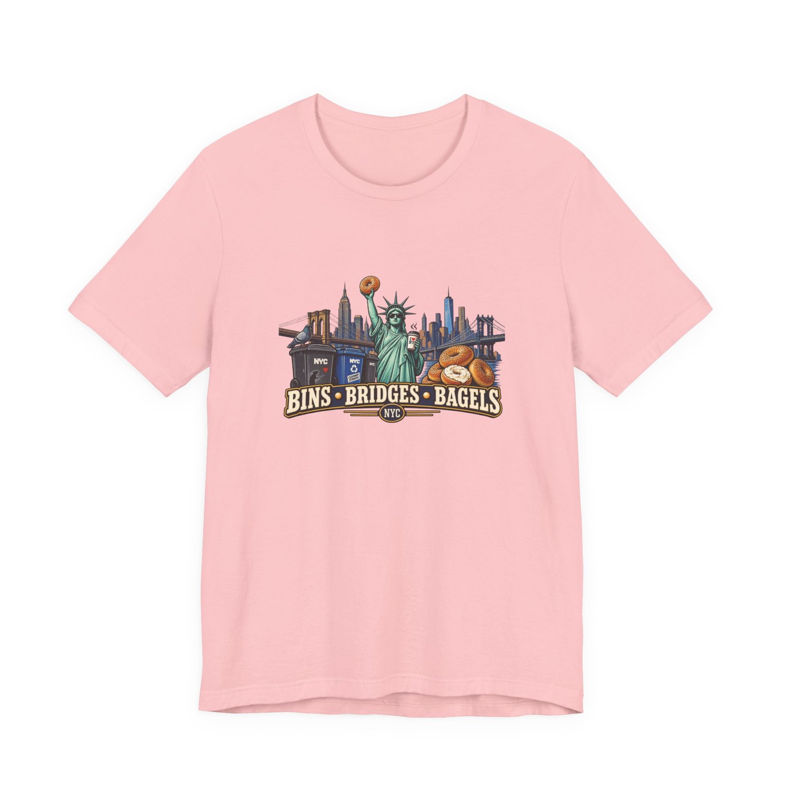 NYC Cleaner Streets Liberty Bagels Graphic Tee - Image 41
