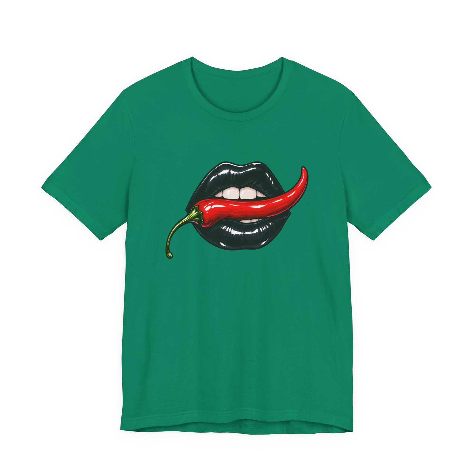 Chili Lips Bite Spicy Food Humor Graphic Tee - Image 25