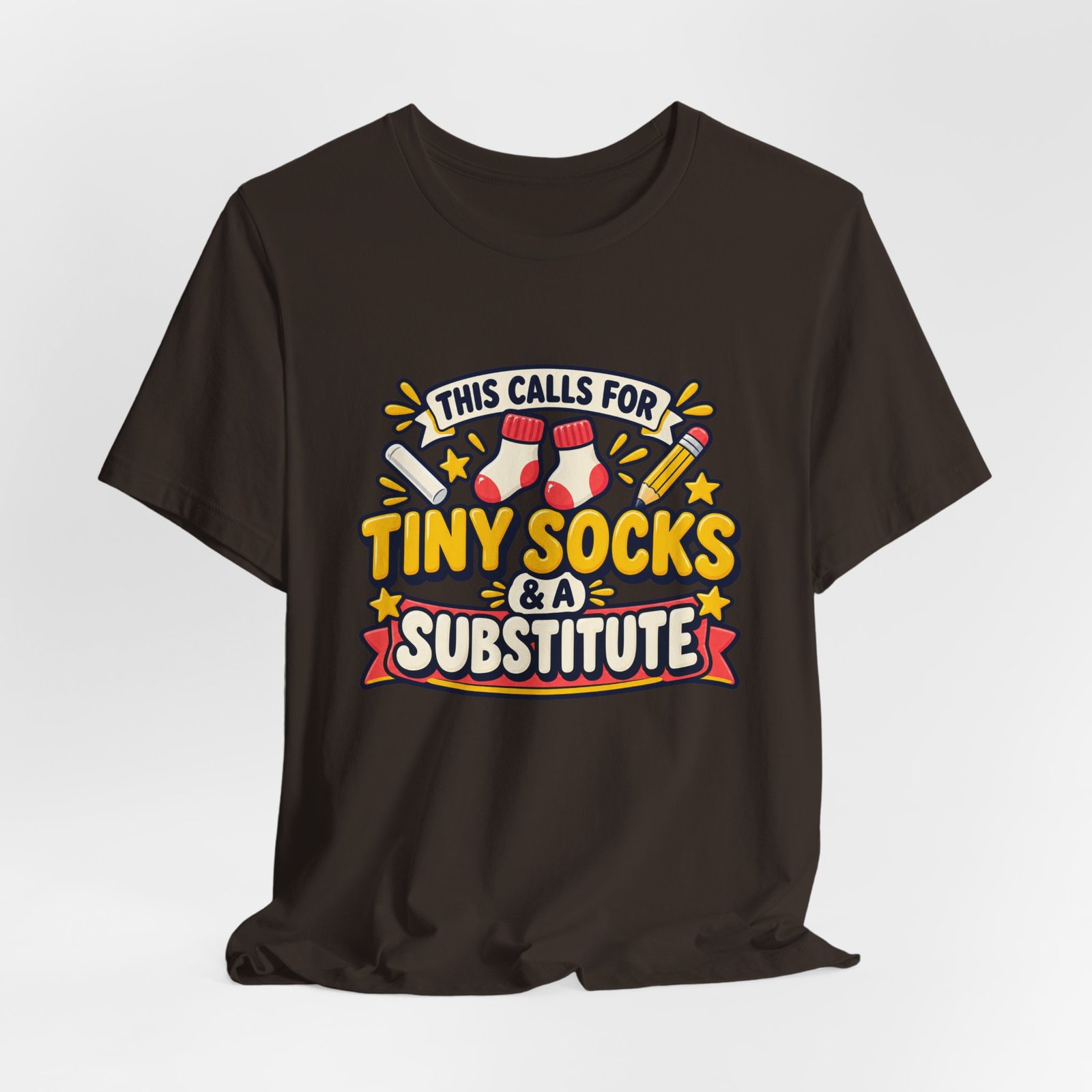 Teacher Baby Announcement Tiny Socks And Substitute Classroom Tee - Image 12