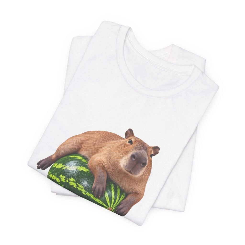 Capybara Lounging on Watermelon Animal Humor Art