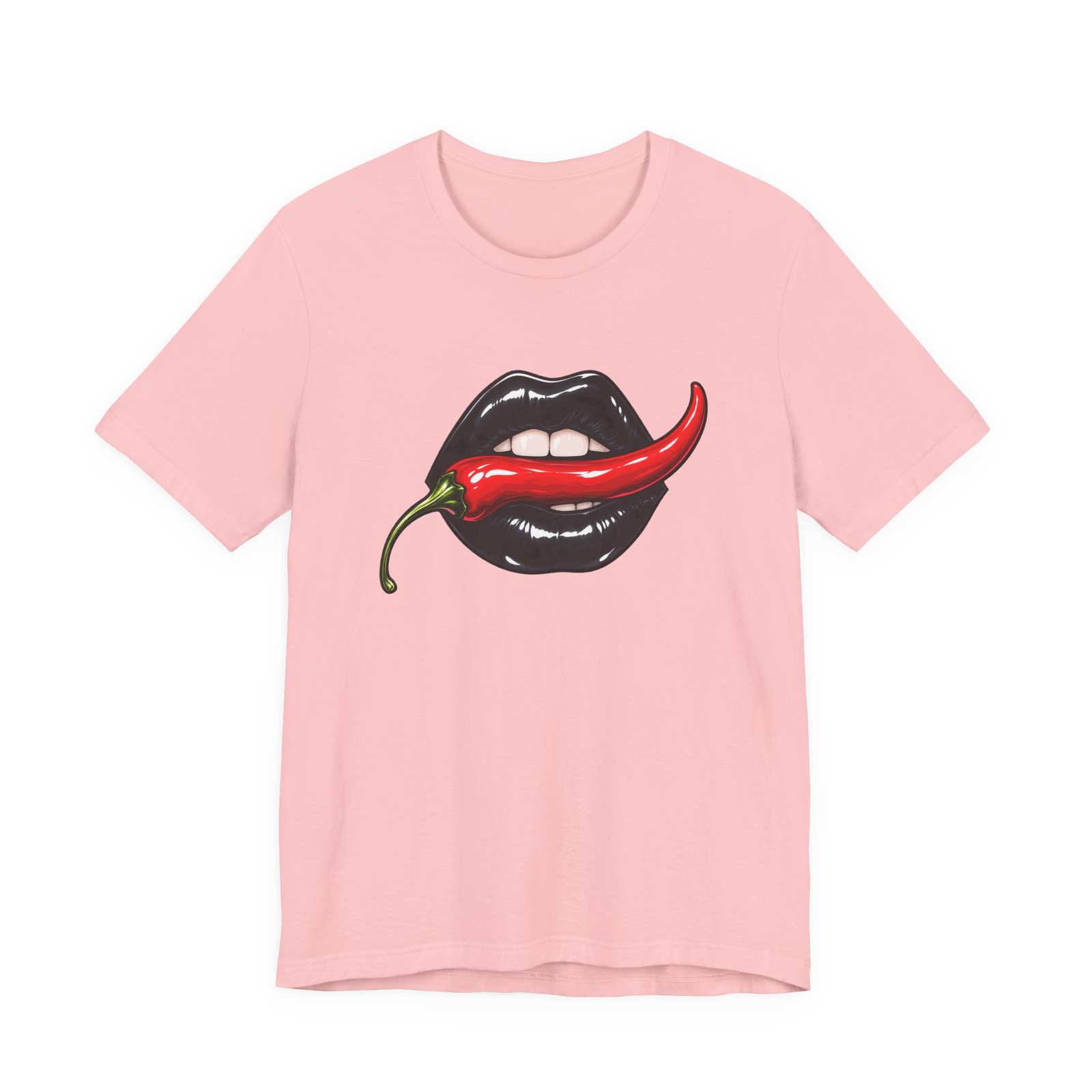Chili Lips Bite Spicy Food Humor Graphic Tee - Image 41