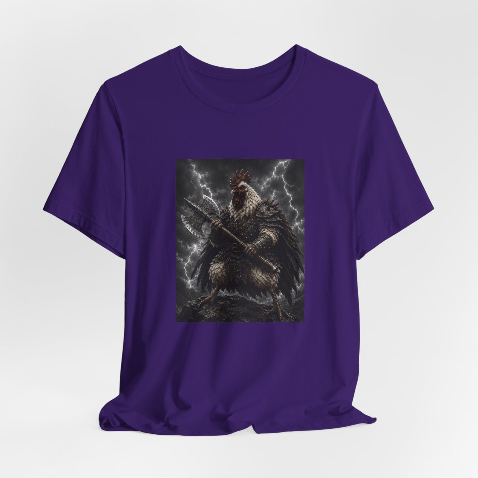 Fantasy Rooster War Lightning Axe Graphic Tee - Image 40