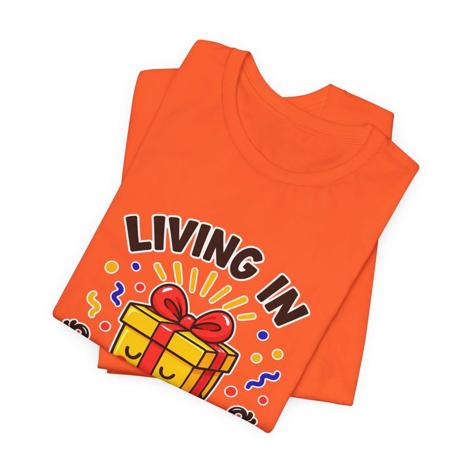 Living In The Present Meditating Gift Birthday Pun Graphic Tee - Image 7