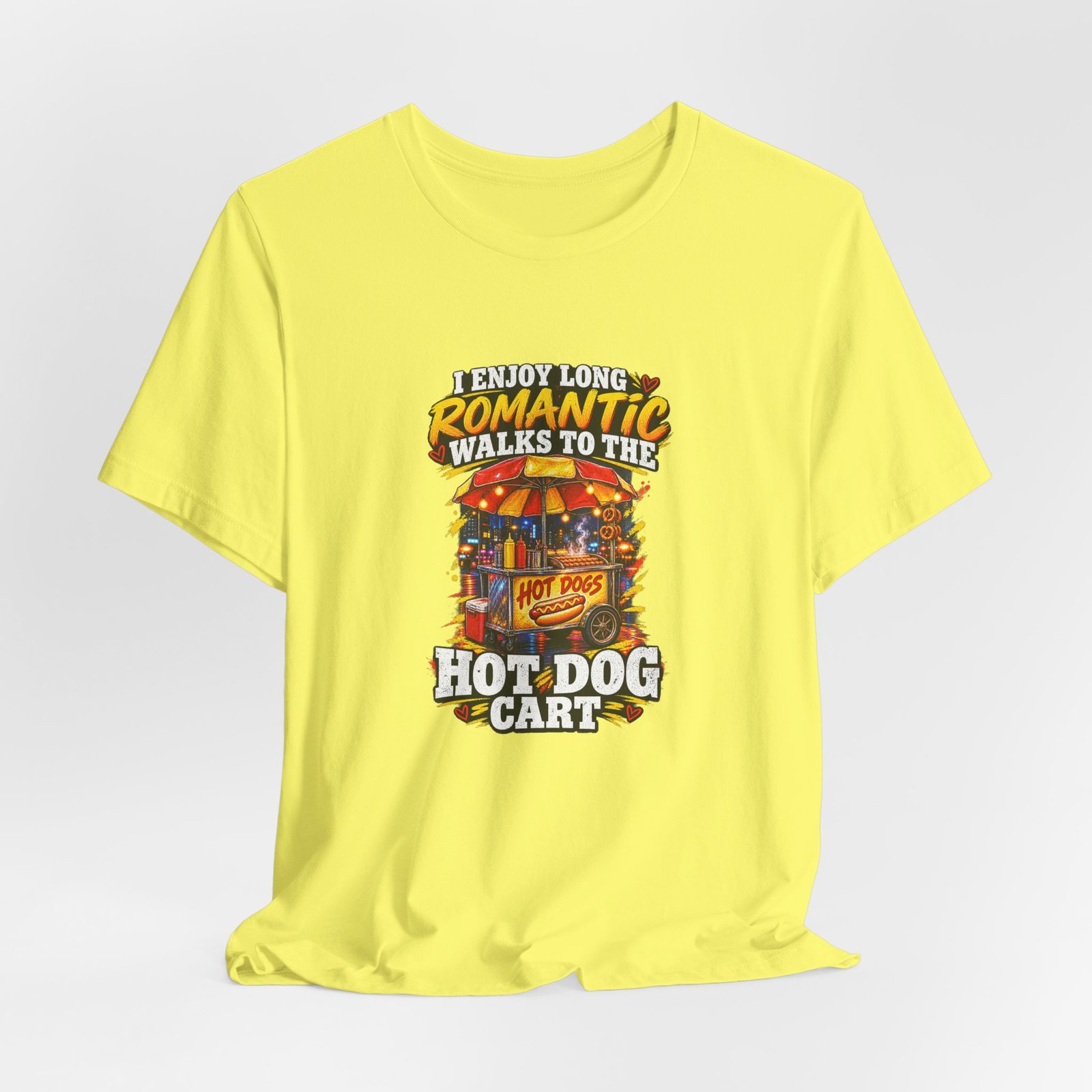 Romantic Walks To The Hot Dog Cart Graphic Tee - Image 20