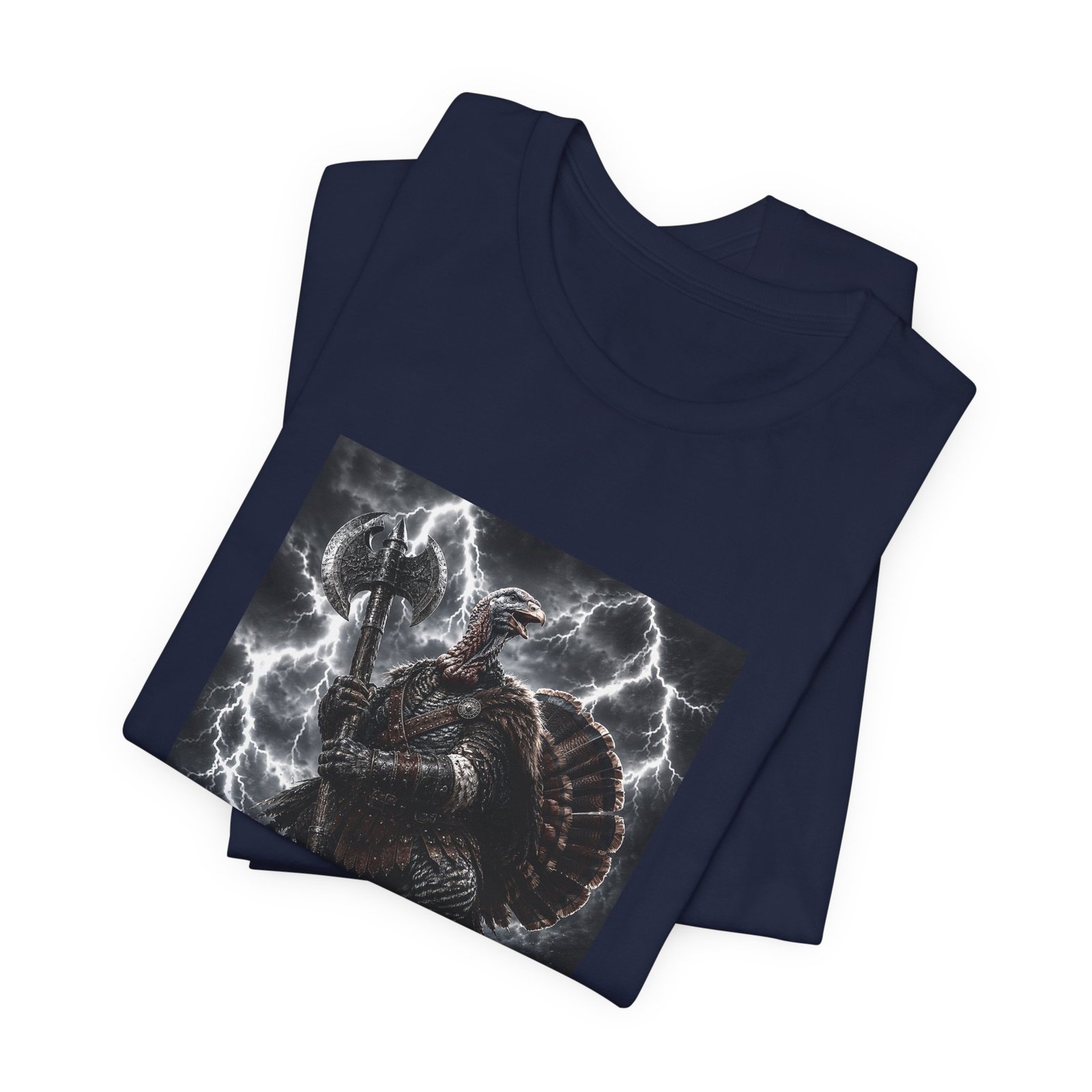 Turkey Warrior Axe Lightning Storm Graphic Tee - Image 35
