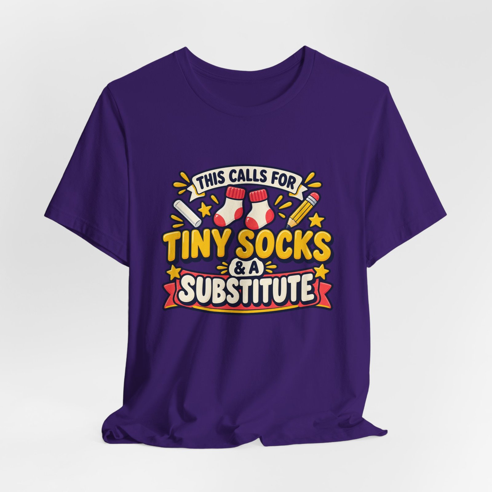 Teacher Baby Announcement Tiny Socks And Substitute Classroom Tee - Image 40