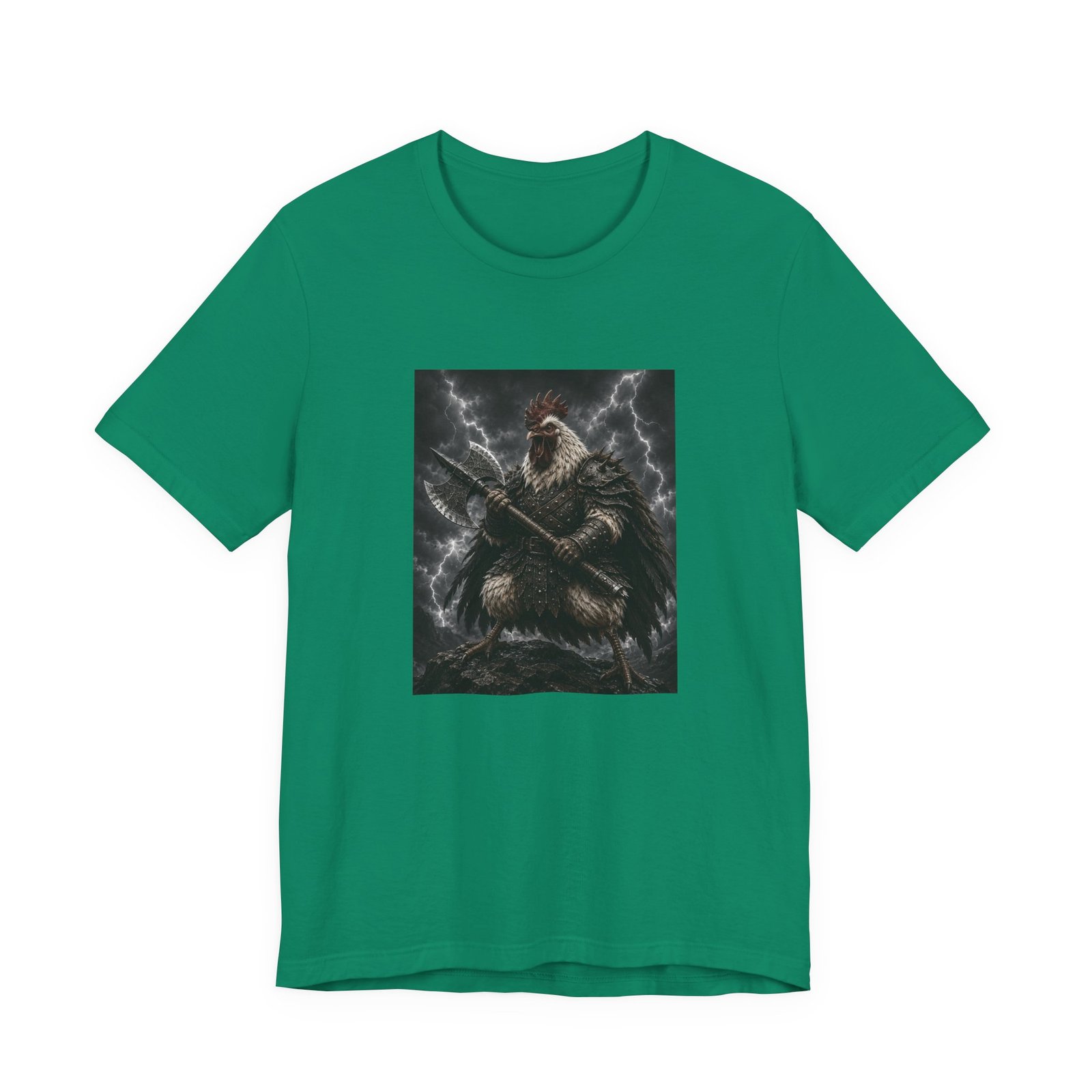 Fantasy Rooster War Lightning Axe Graphic Tee - Image 25