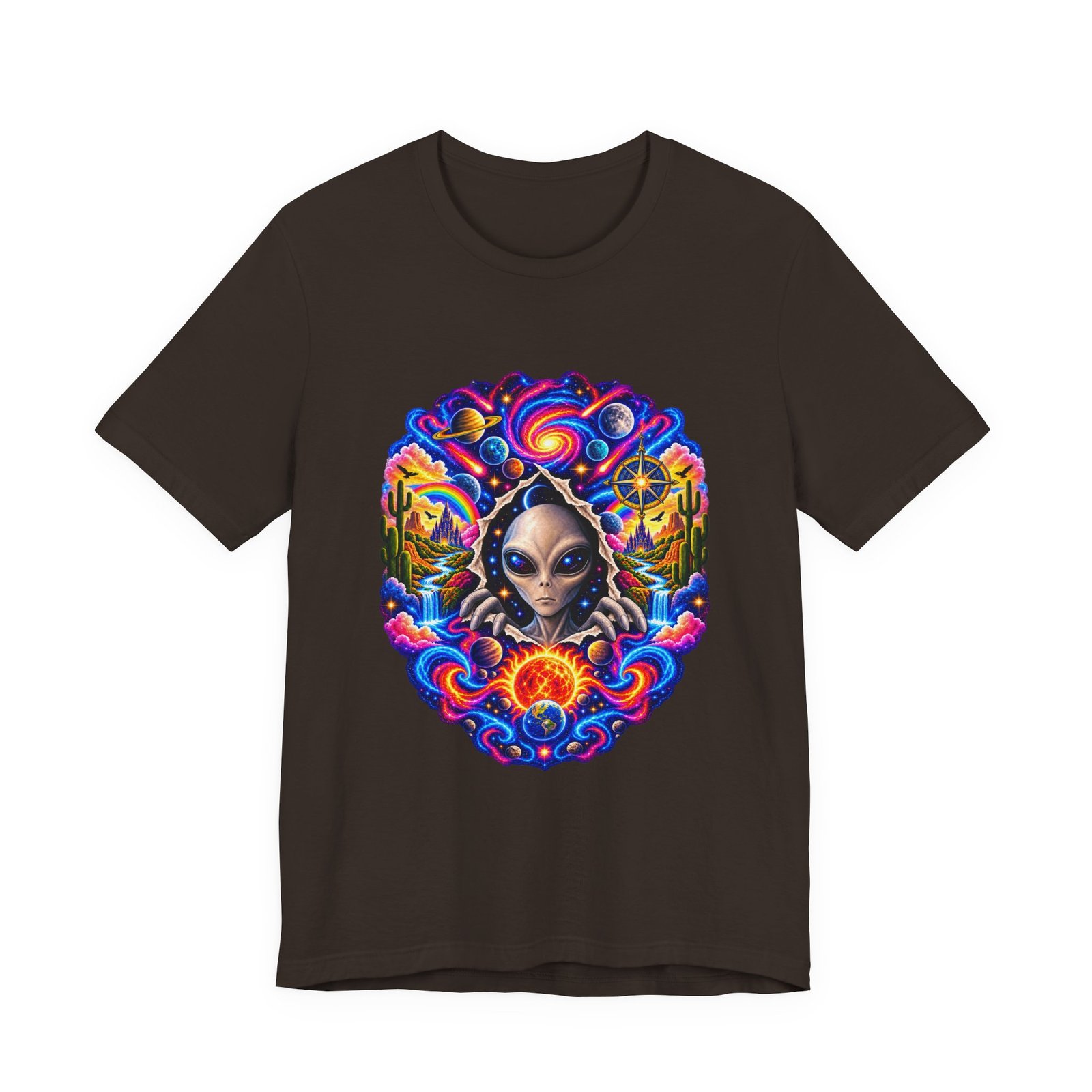 Psychedelic Alien Cosmic Portal Space Graphic Tee - Image 9