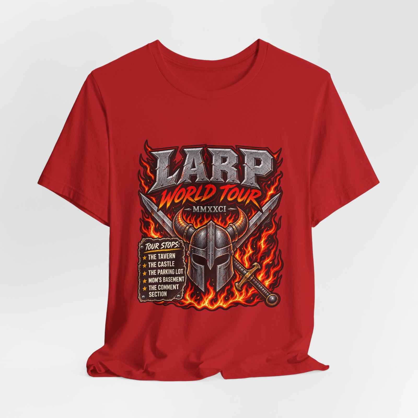 LARP Tour Fantasy Role Playing Humor Graphic Tee - Image 32