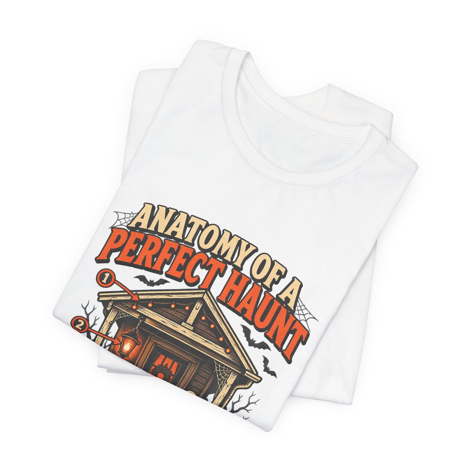 Anatomy Of A Haunted Porch Halloween Ghost Graphic Tee - Image 3
