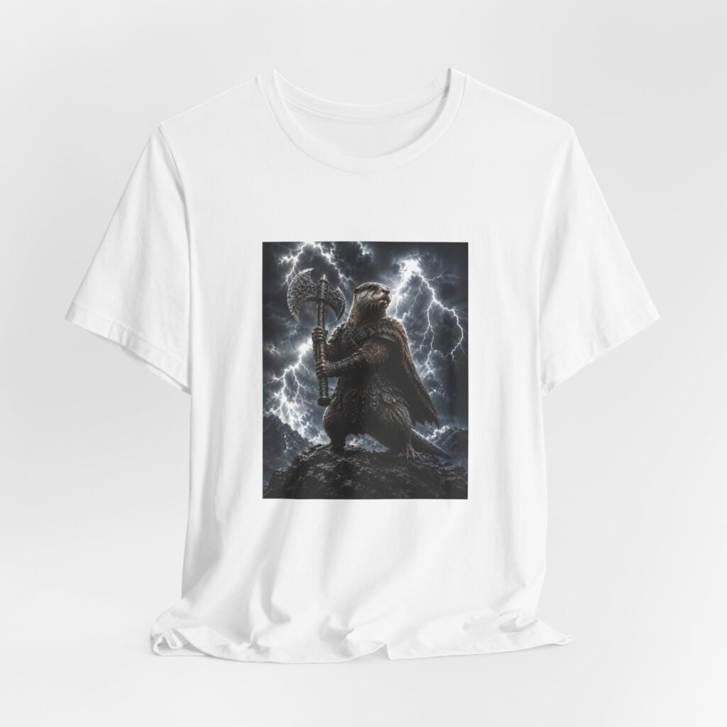 Storm Otter Warrior With Axe Graphic Tee