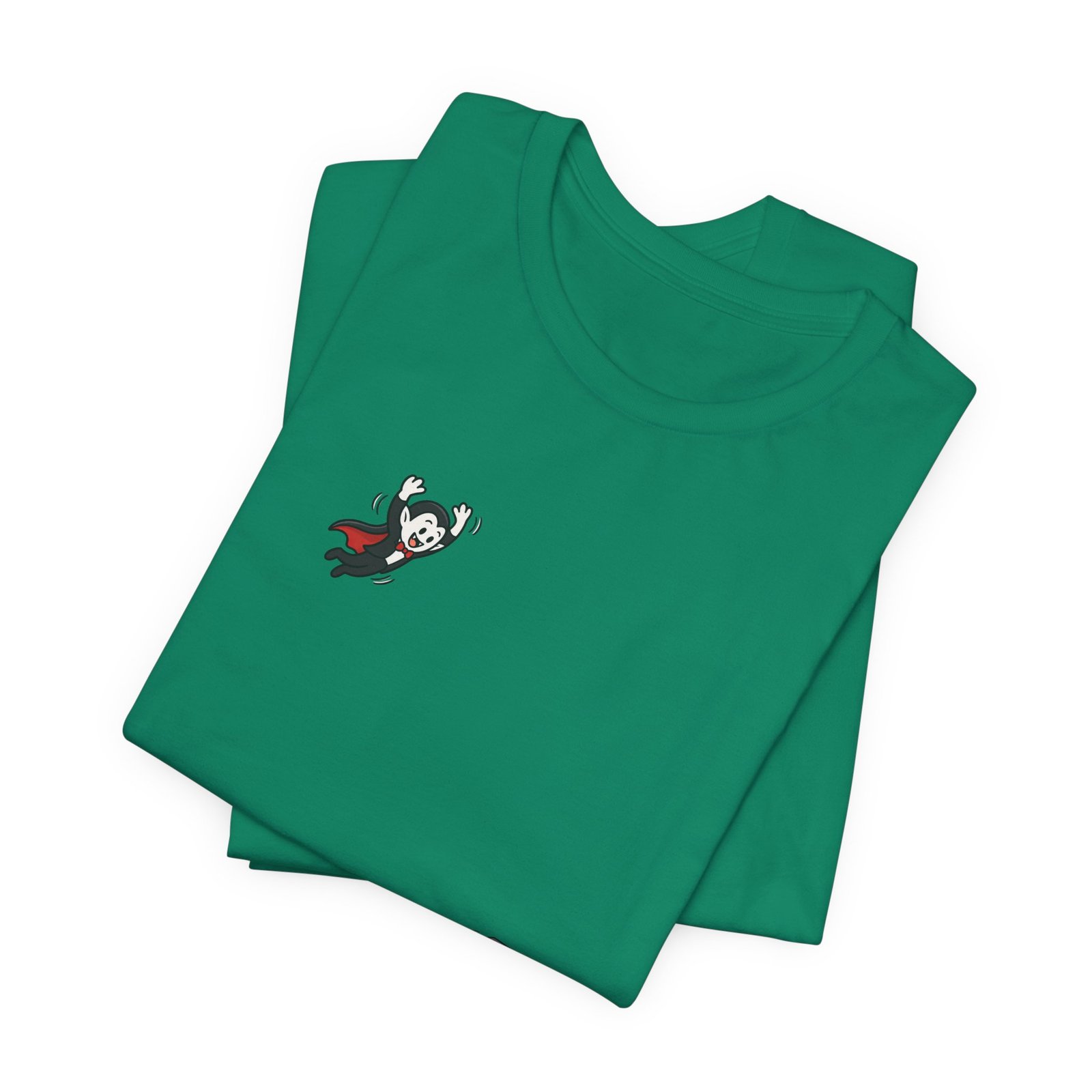 Cute Cartoon Vampire Jumping Into Coffin Halloween Graphic Tee - Image 15