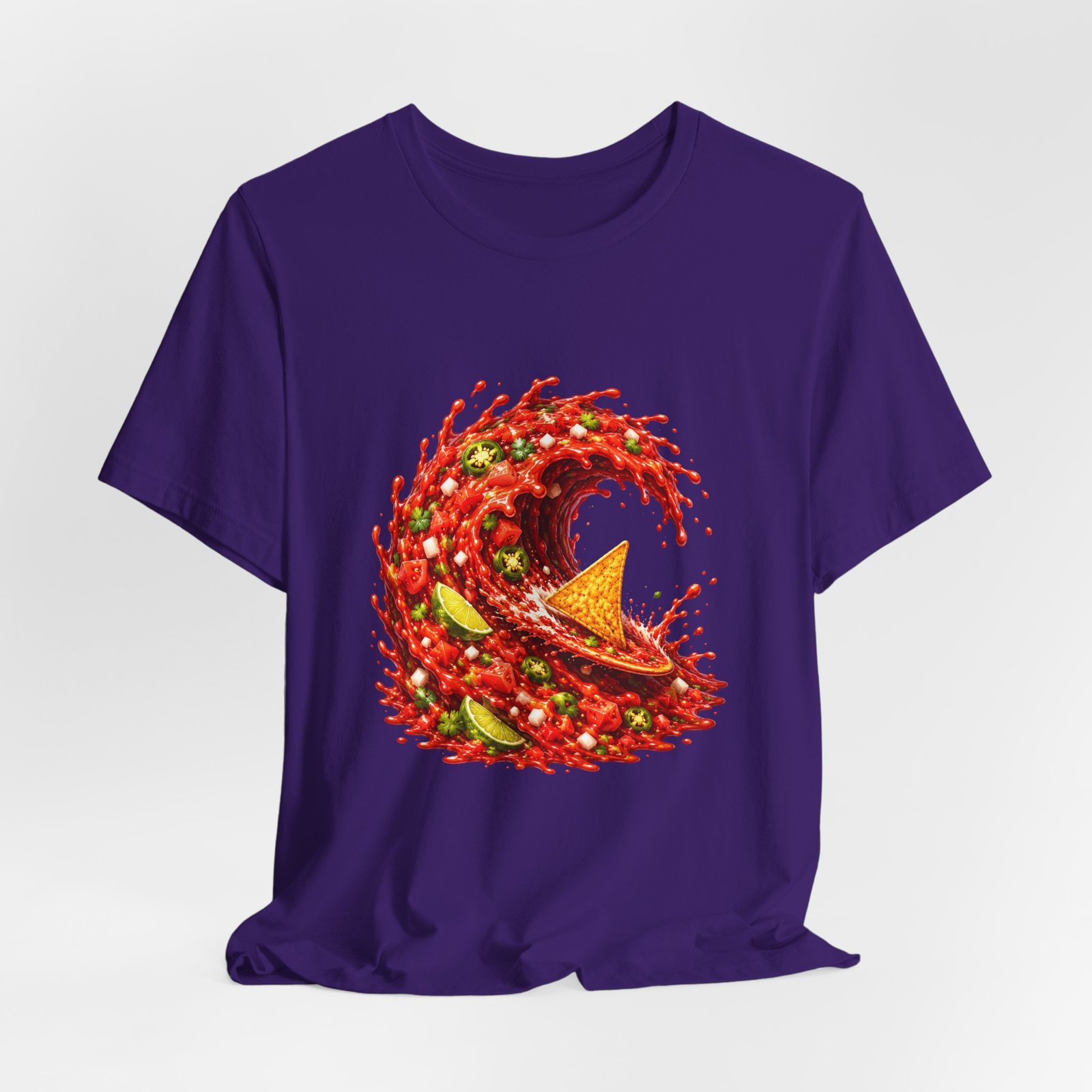 Tortilla Chip Surfing Spicy Salsa Wave Graphic Tee - Image 40