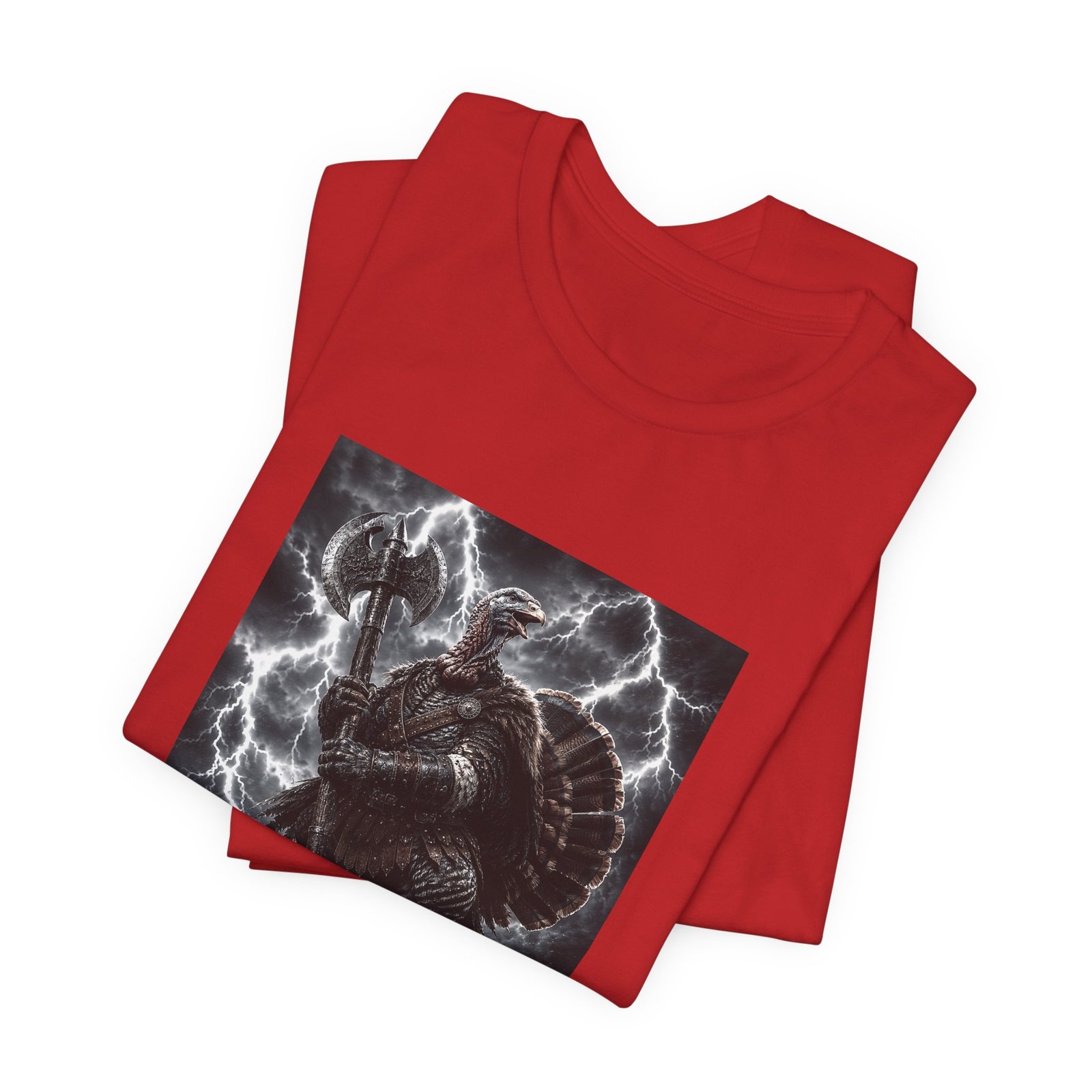 Turkey Warrior Axe Lightning Storm Graphic Tee - Image 47