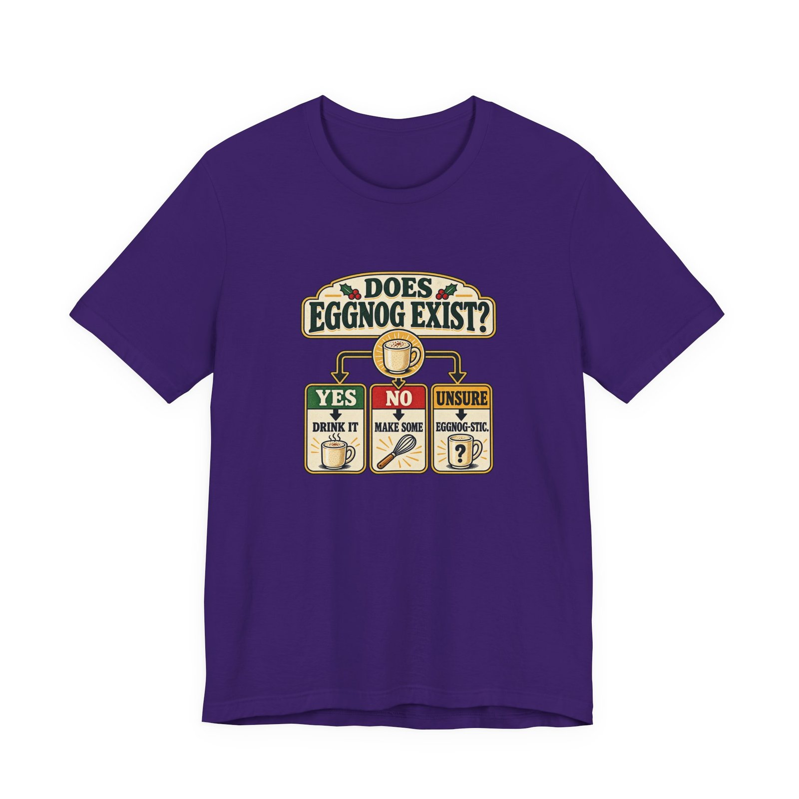 Does Eggnog Pun Exist Holiday Chart Graphic Tee - Image 37