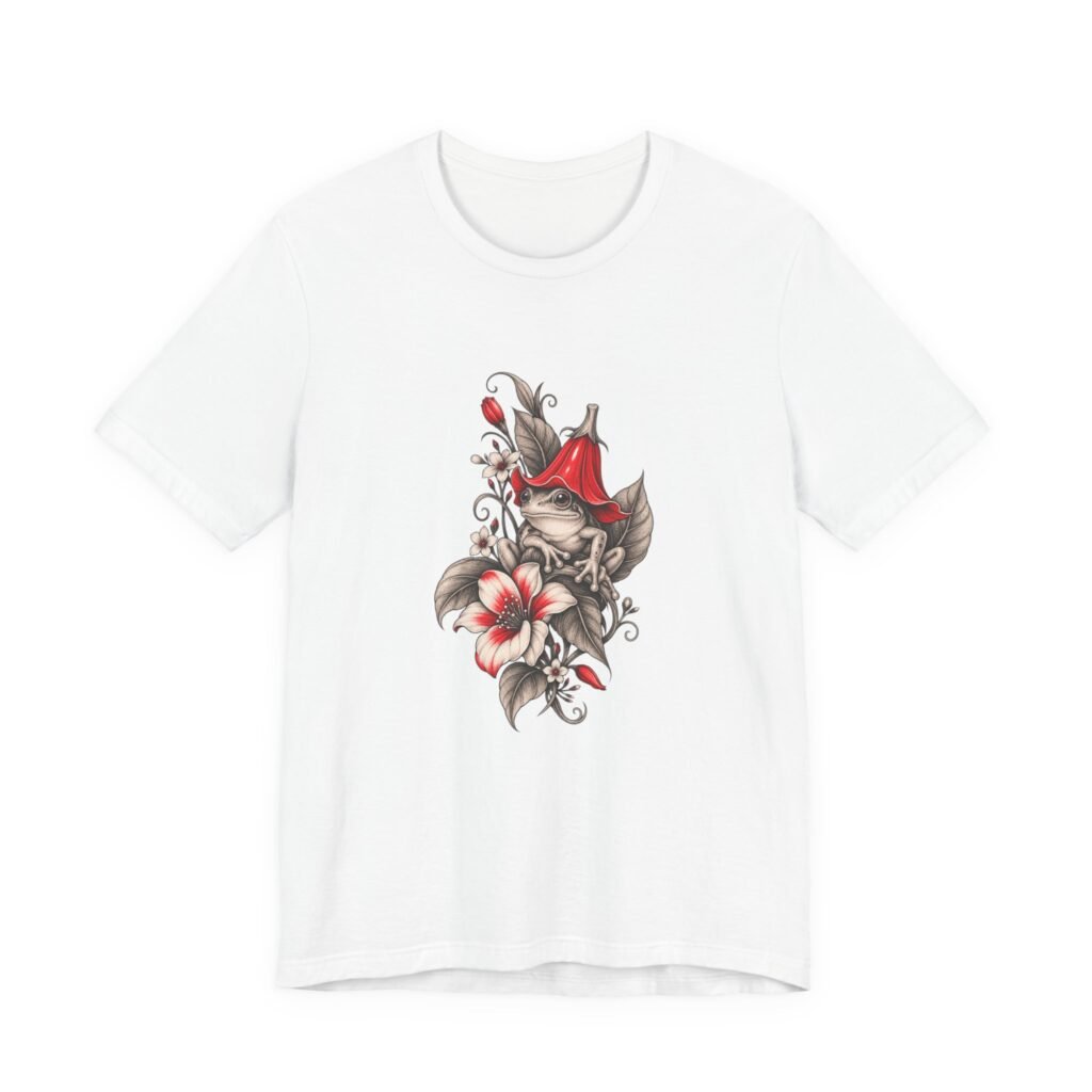 Frog In Bell Flower Hat Graphic Tee