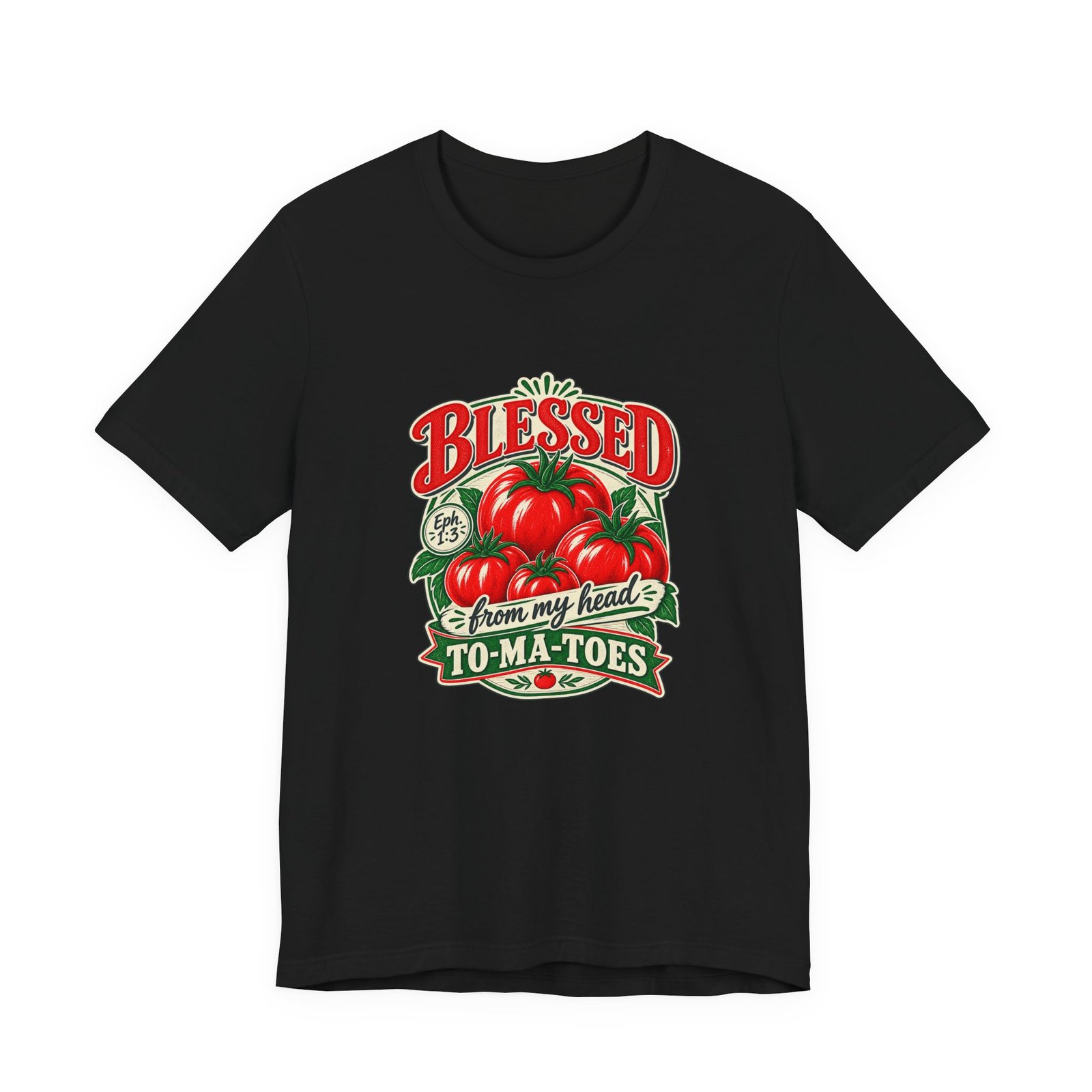 Blessed From My Head To-Ma-Toes Tomato Pun Graphic Tee - Image 13